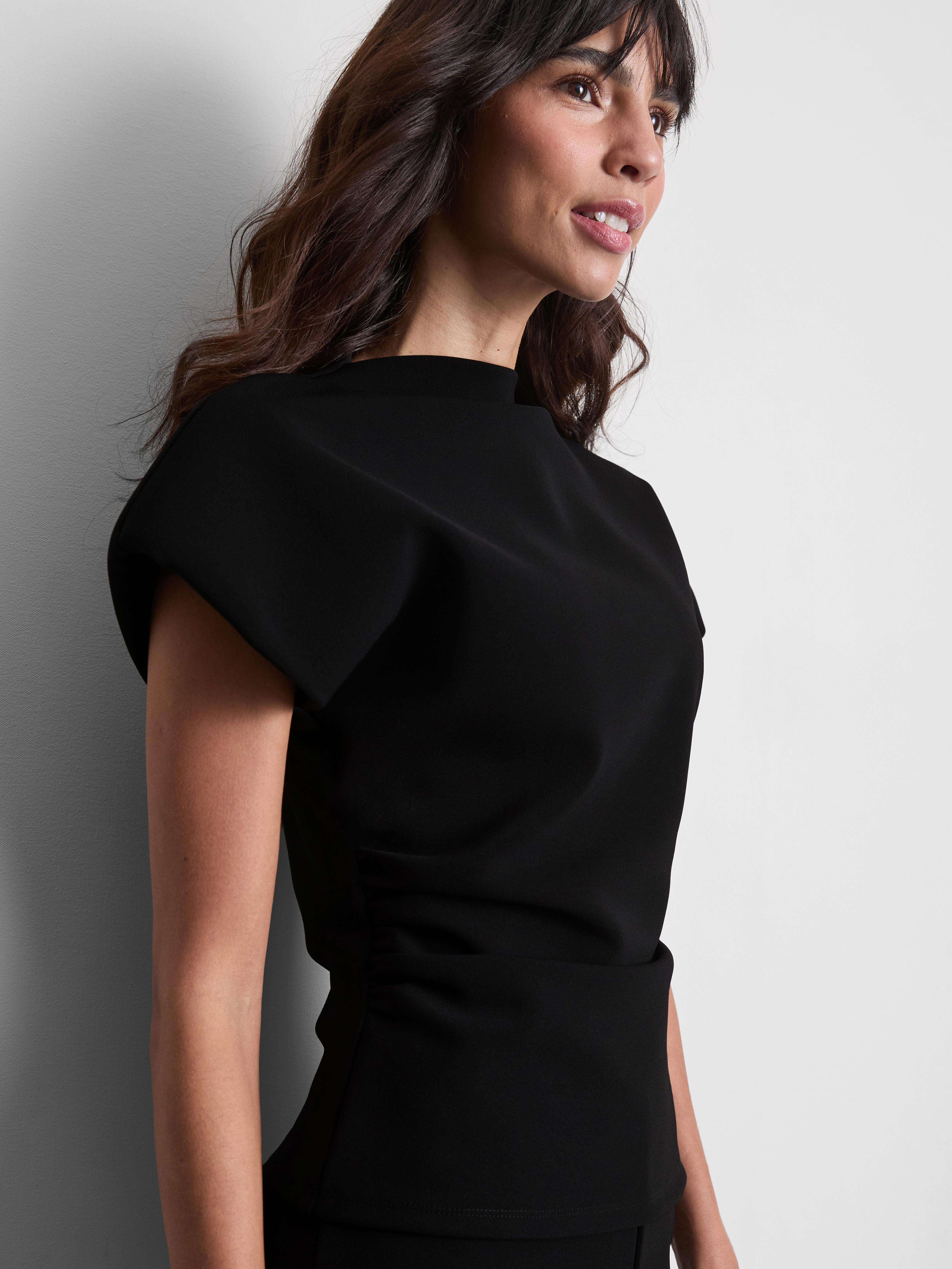 By Coleen Cinched Cap Sleeve Top