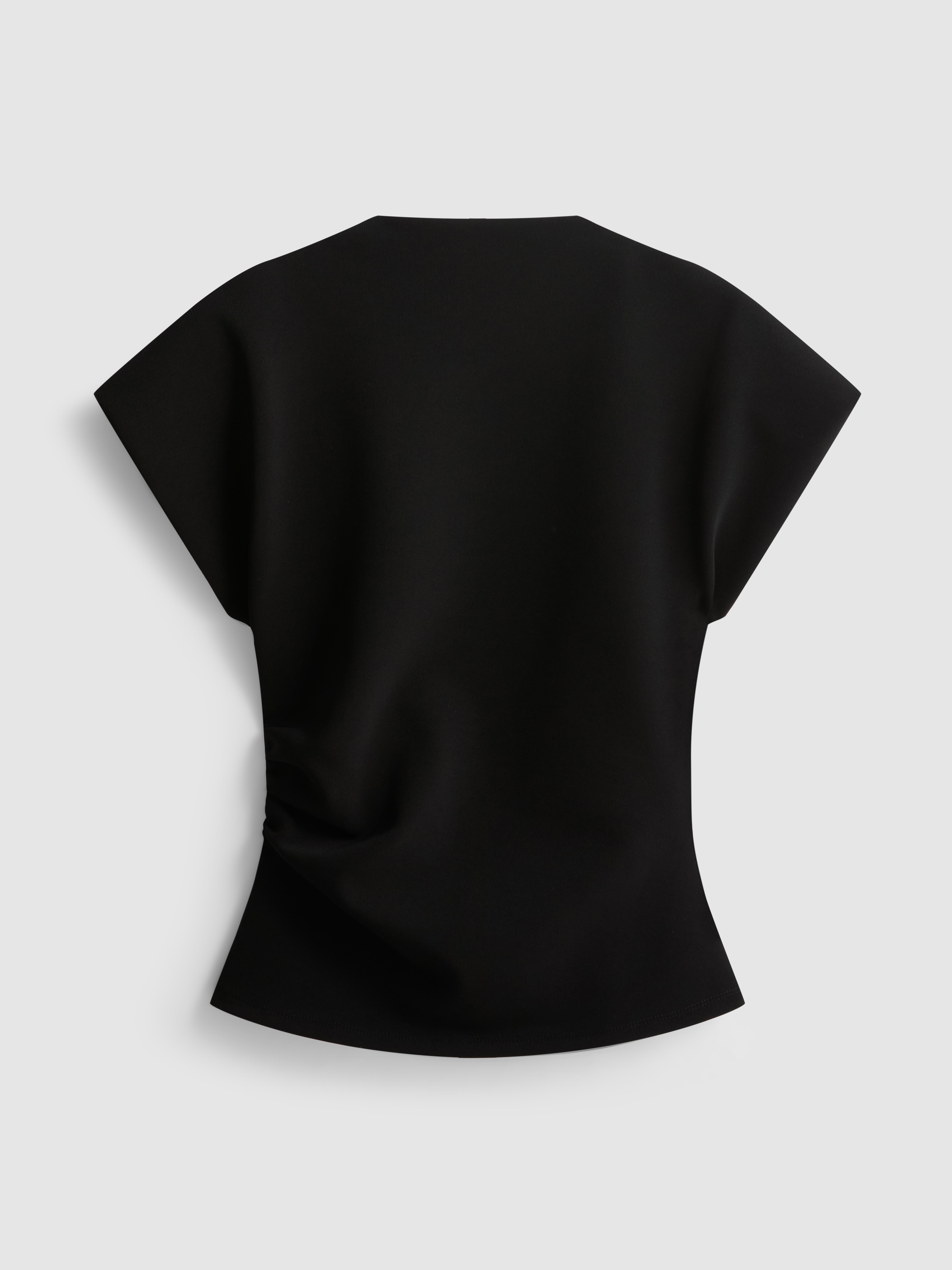 By Coleen Cinched Cap Sleeve Top