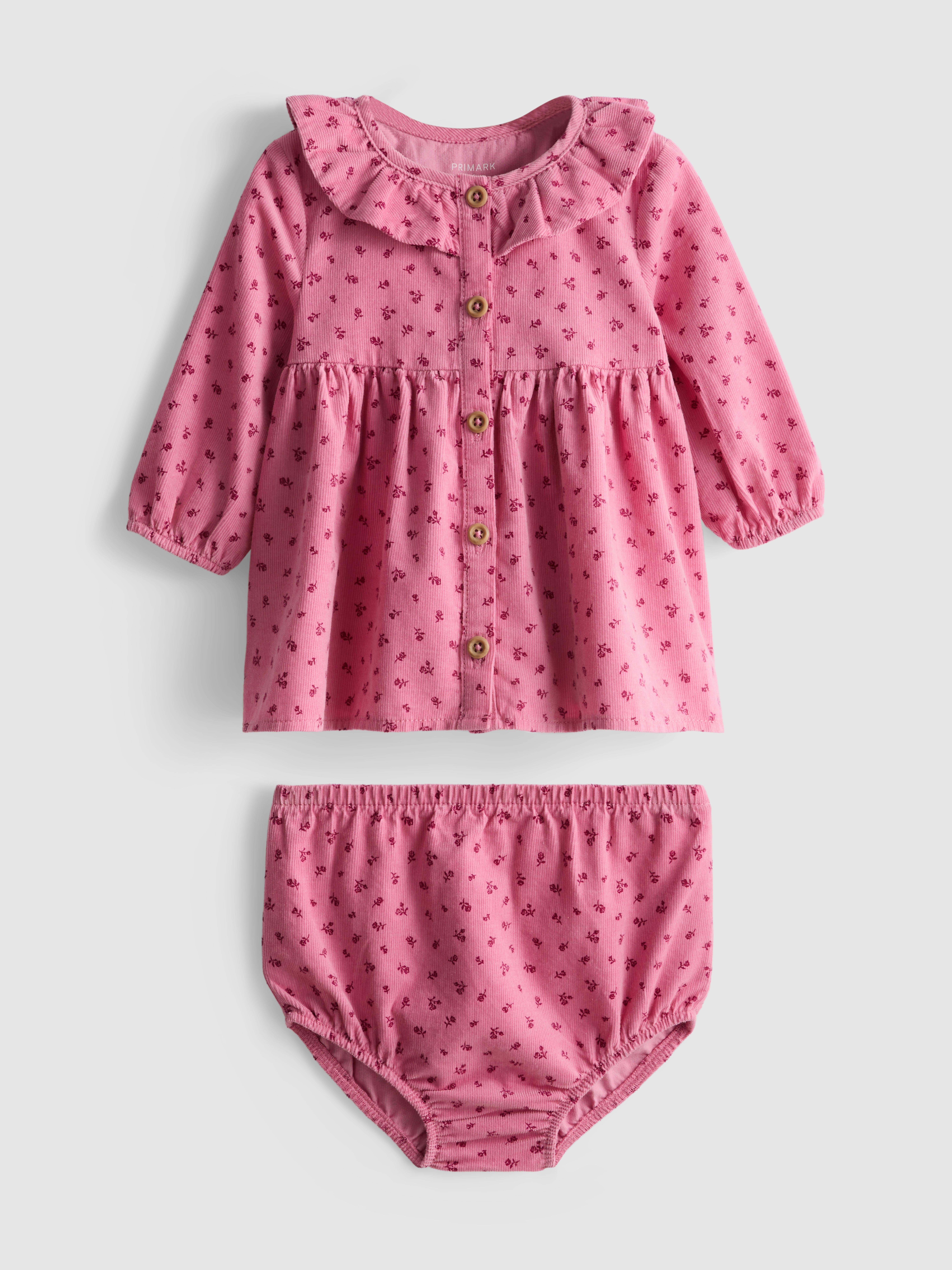 0-18mths | Corduroy Dress and Bloomers Newborn Set