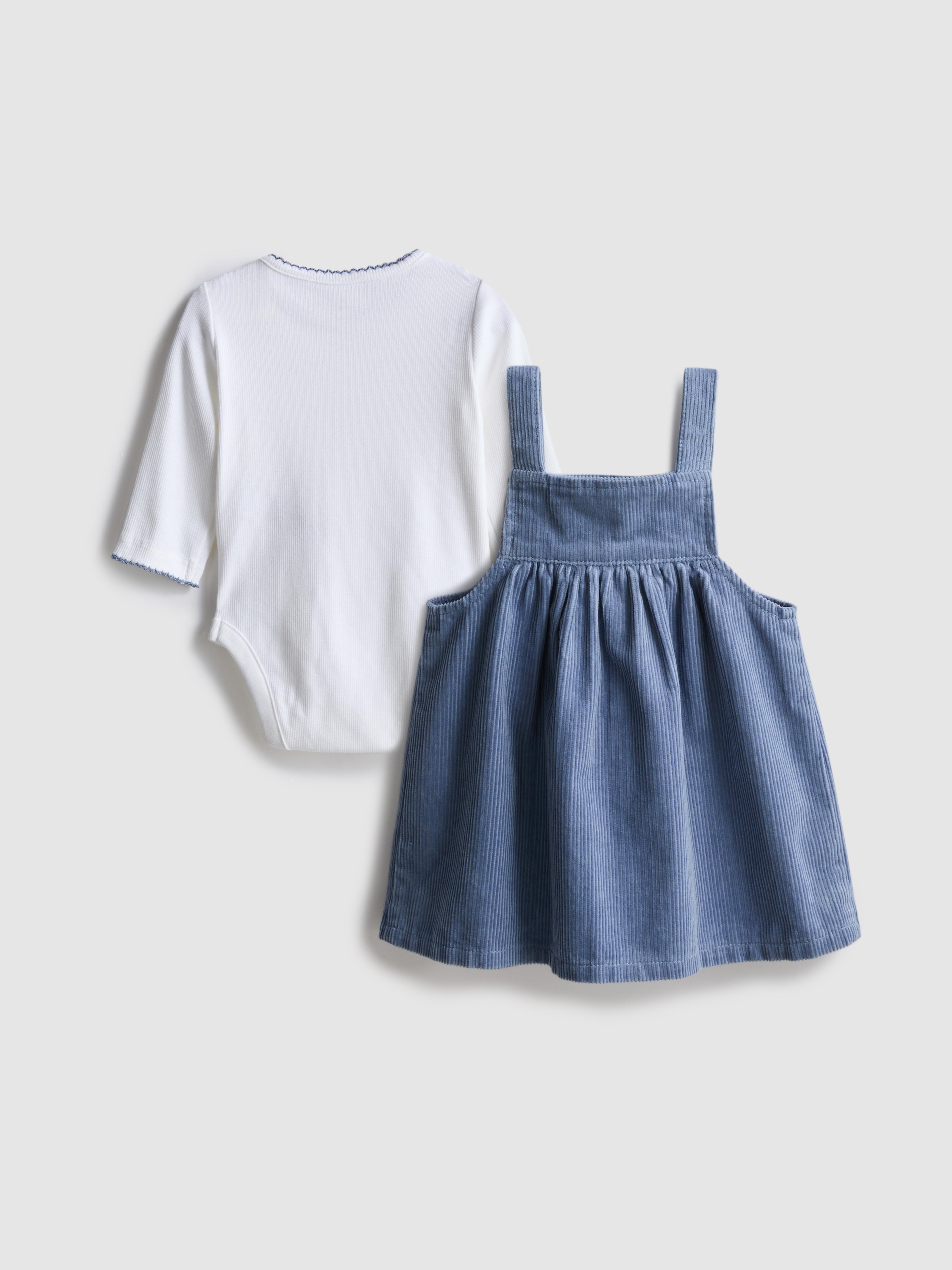 0–18 mois | Body et robe chasuble en velours nouveau-né