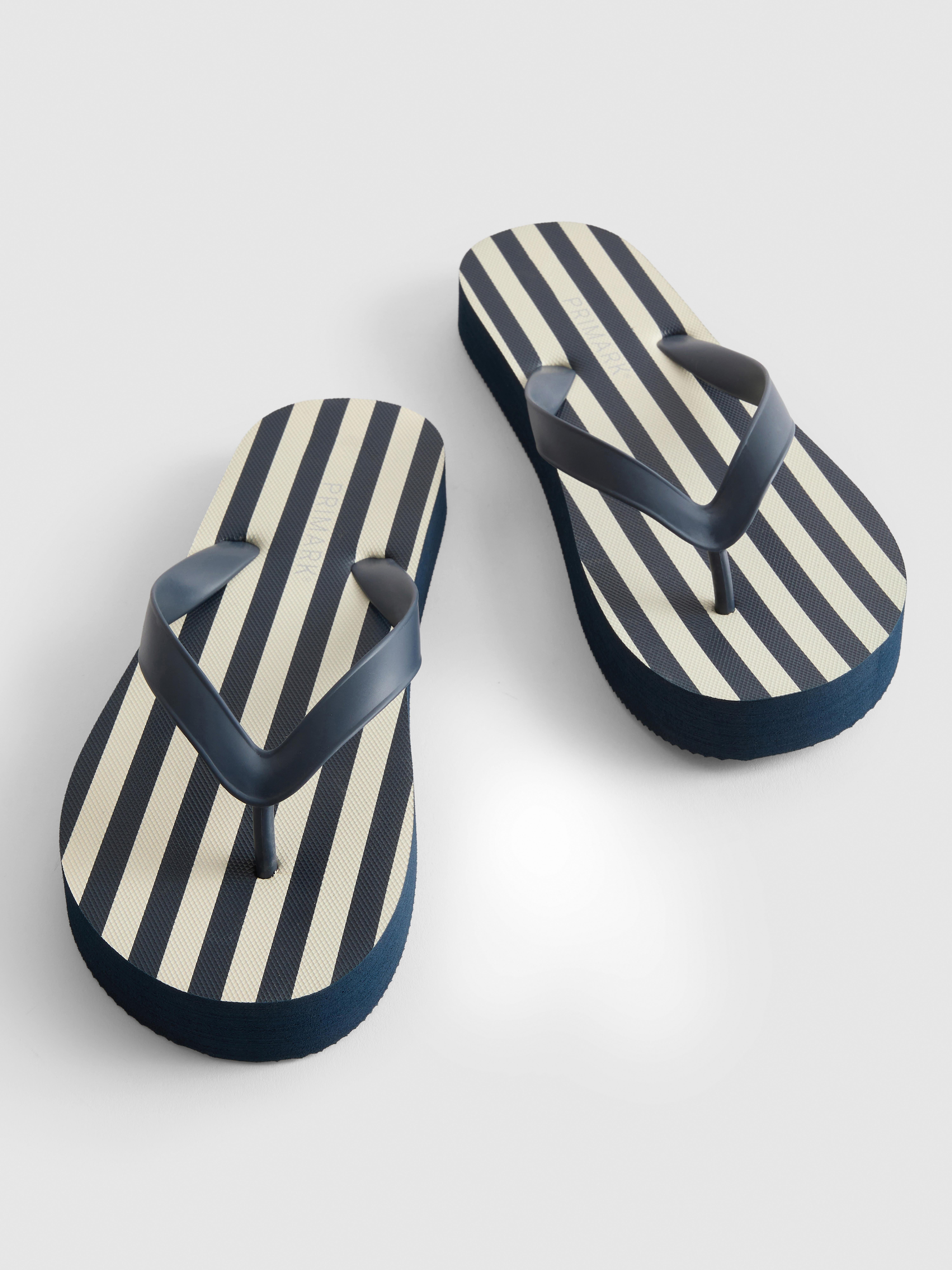 Chanclas de plataforma a rayas