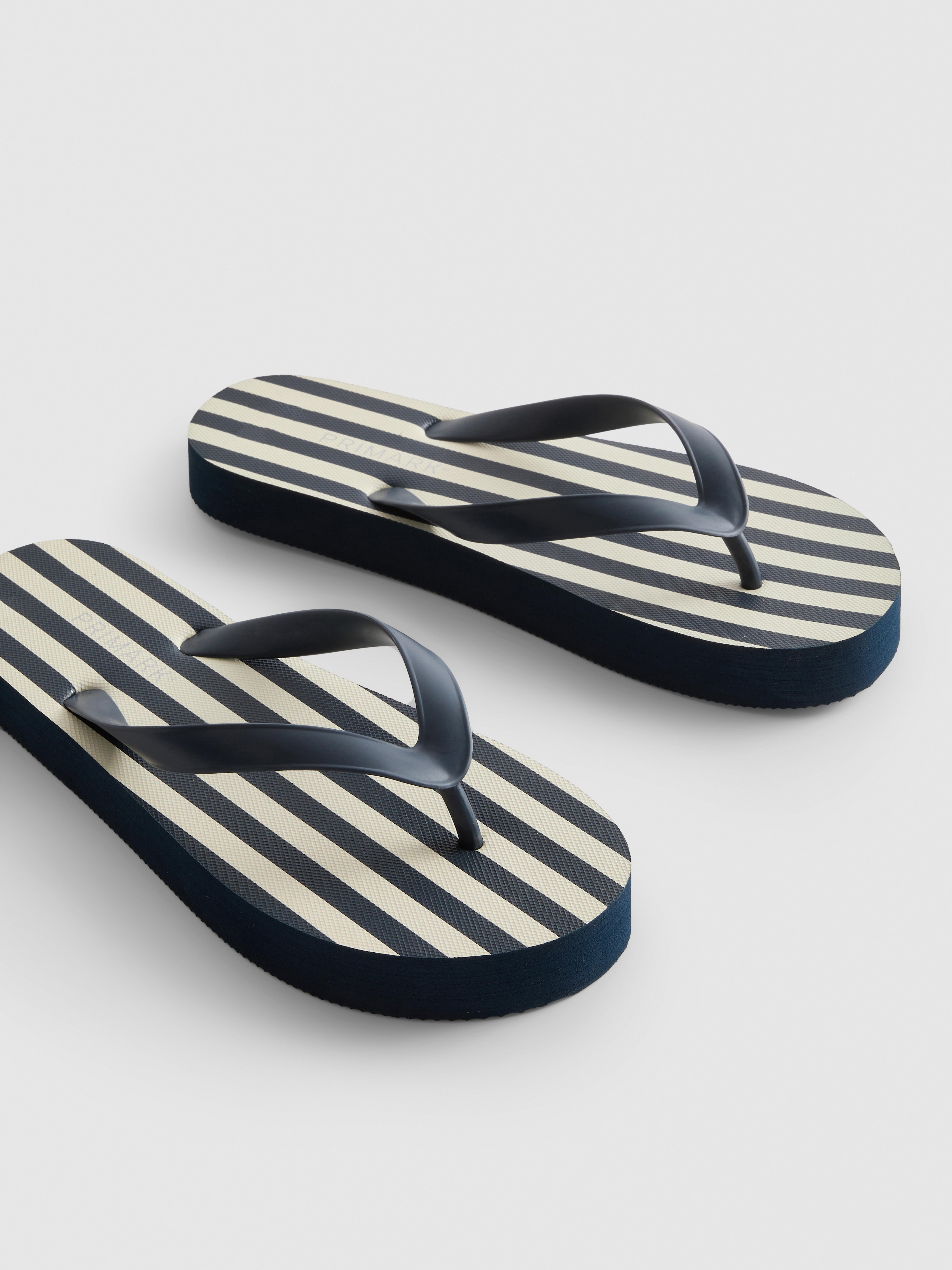 Chanclas de plataforma a rayas