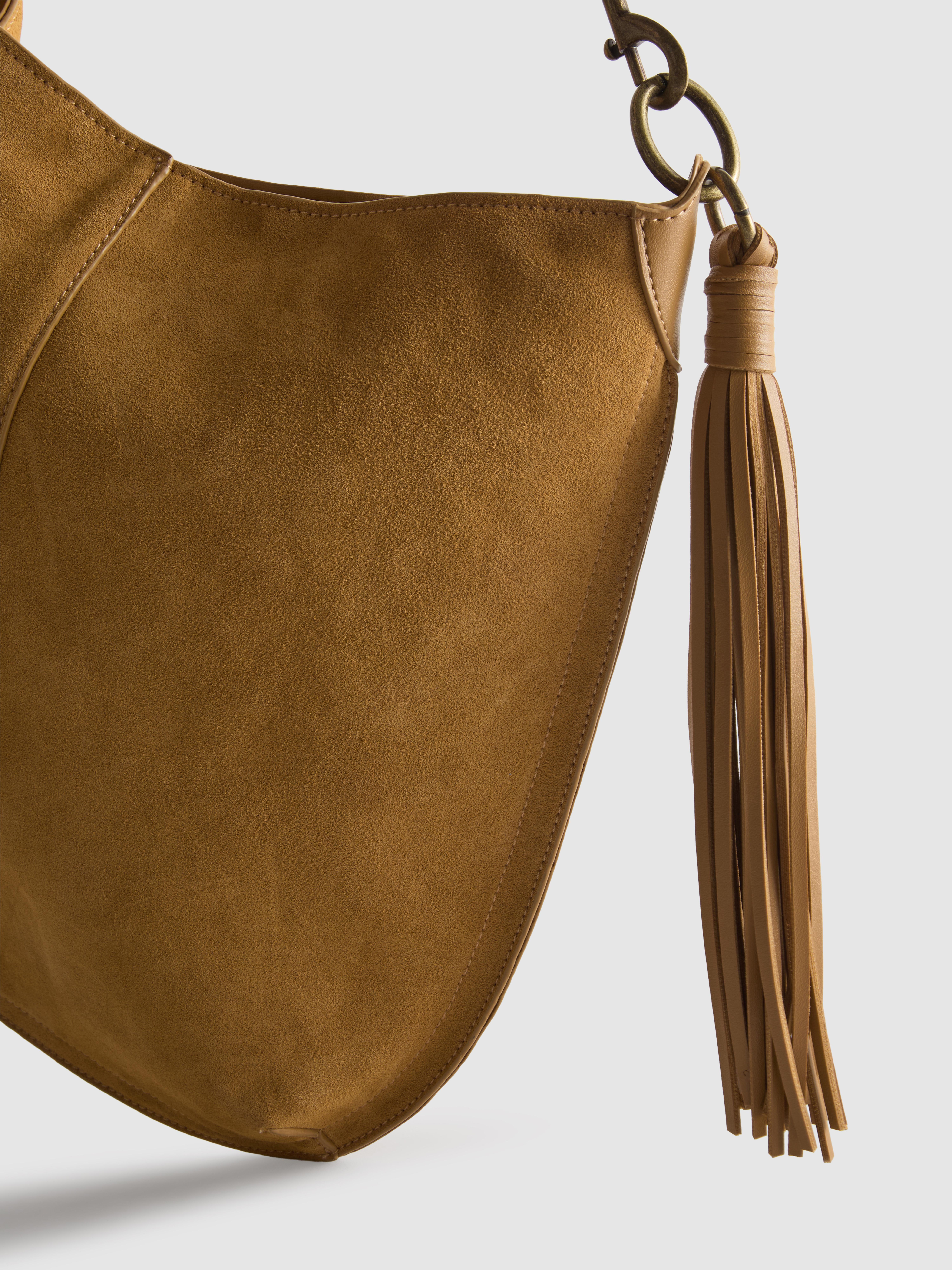 Paula Echevarría Faux Suede Hobo Shopper Bag