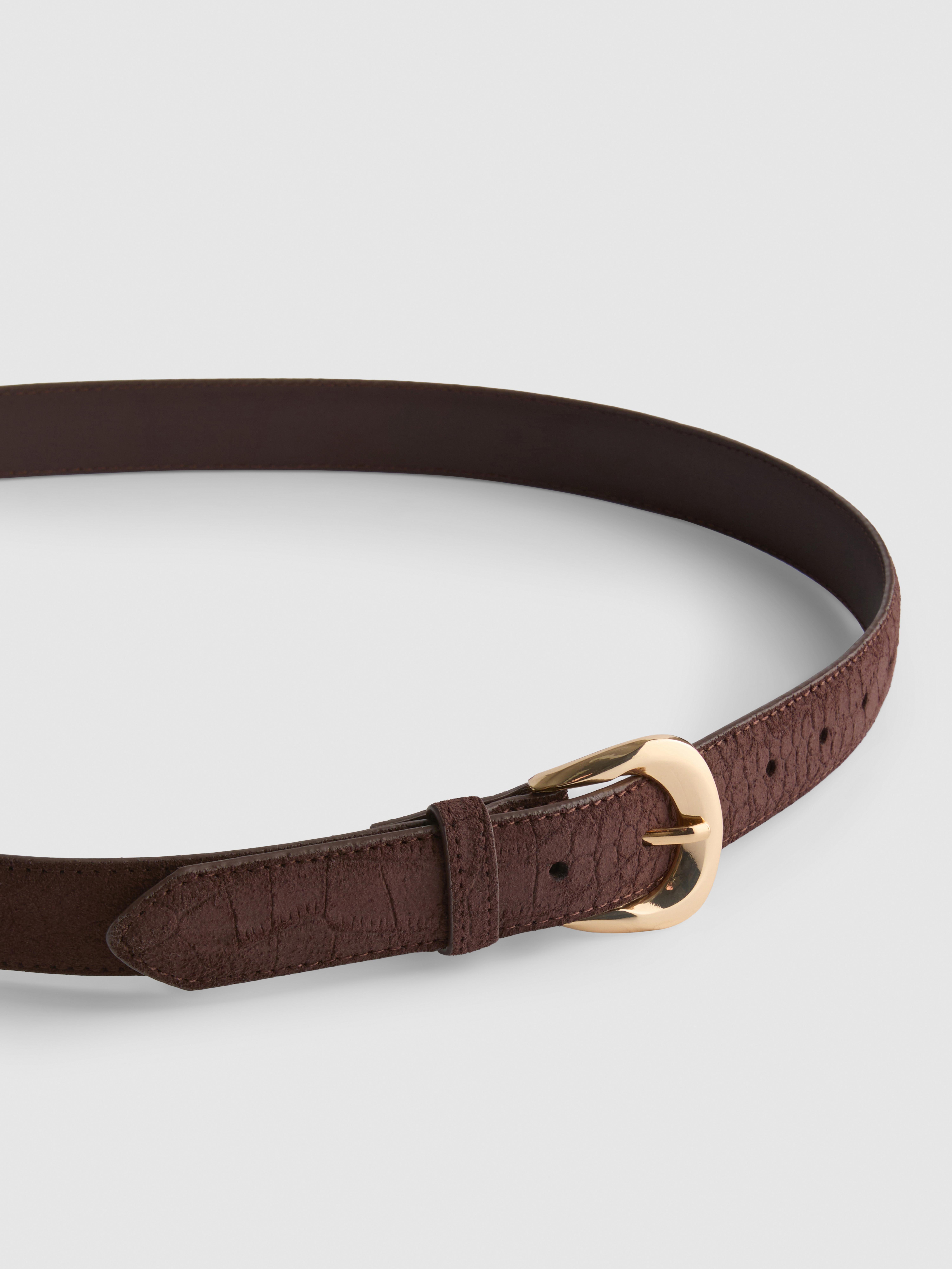 Riem met gesp en krokodiltextuur