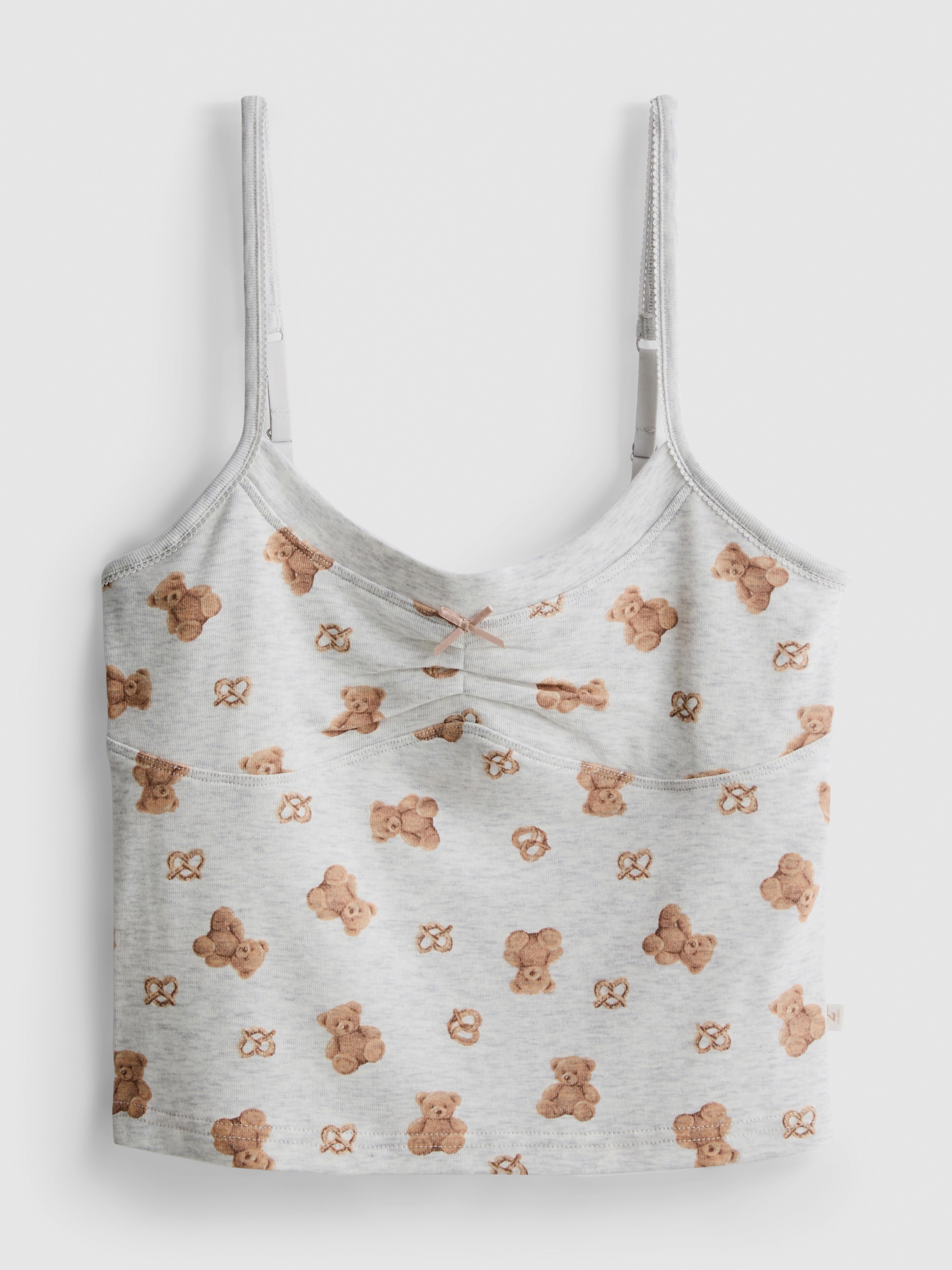 Love To Lounge Printed Bear Pajama Cami Top