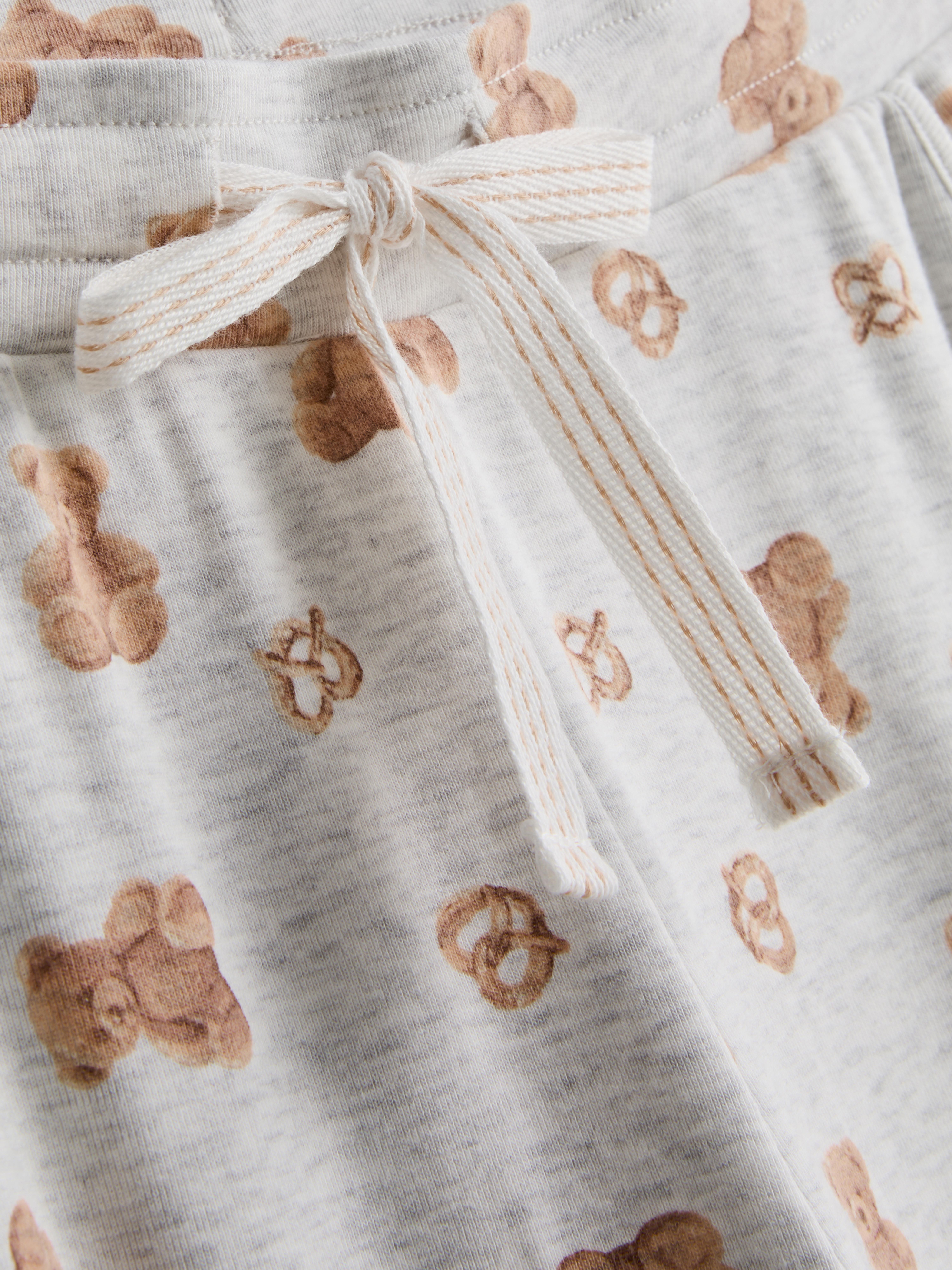 Wijduitlopende legging met berenprint Love To Lounge