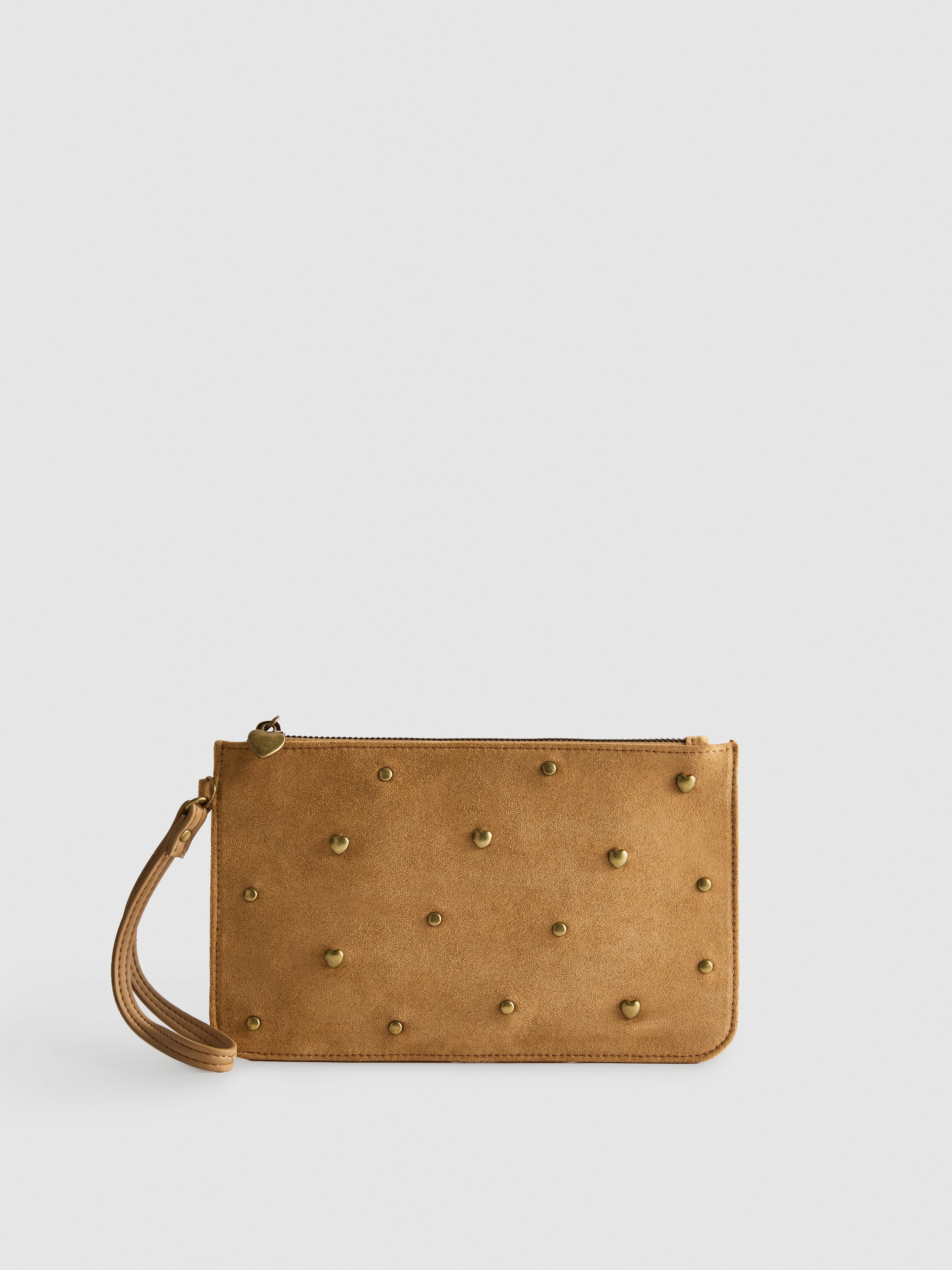 Heart Stud Wristlet Pouch