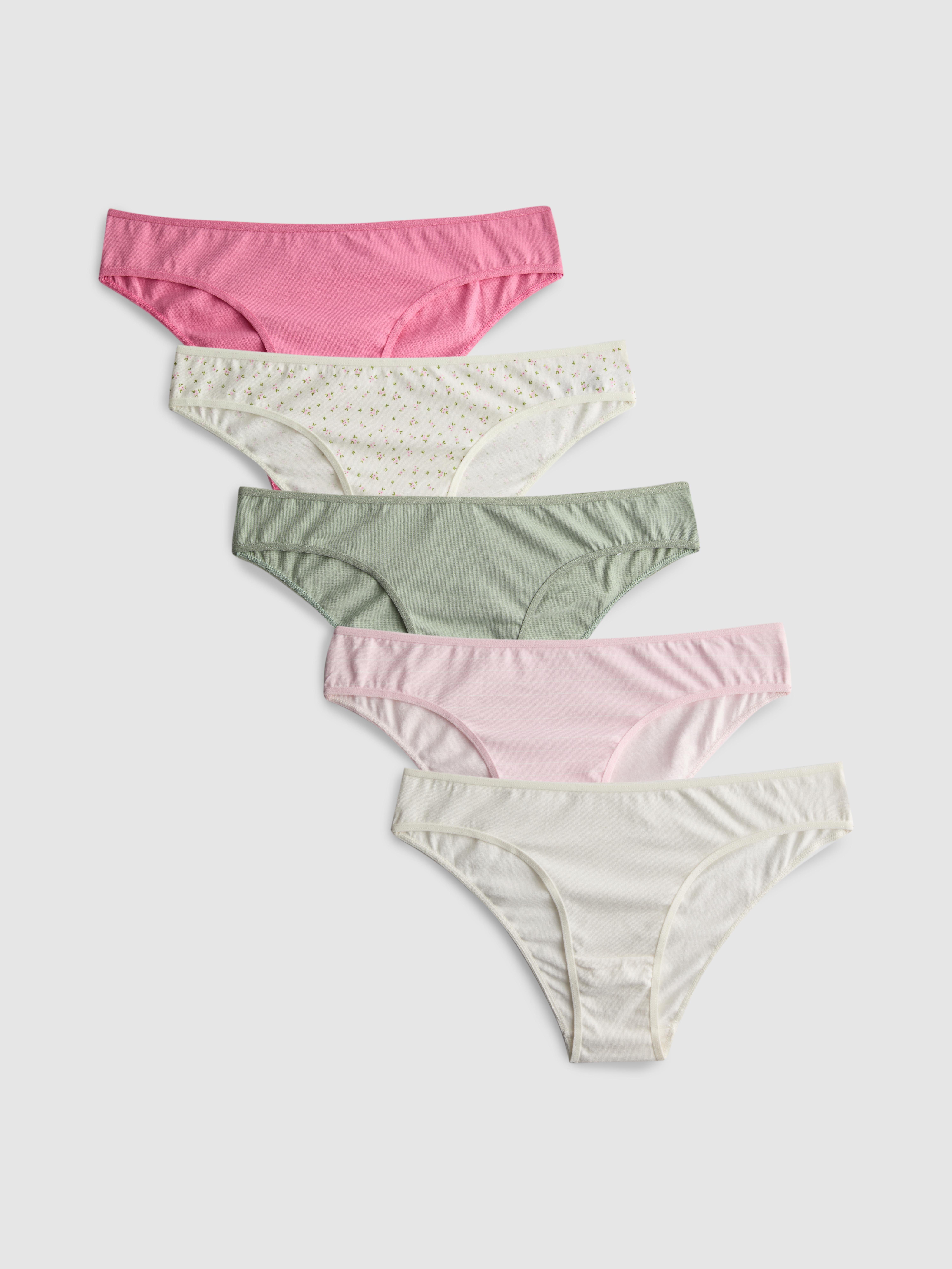 Set de 5 perechi de chiloți brazilieni din bumbac
