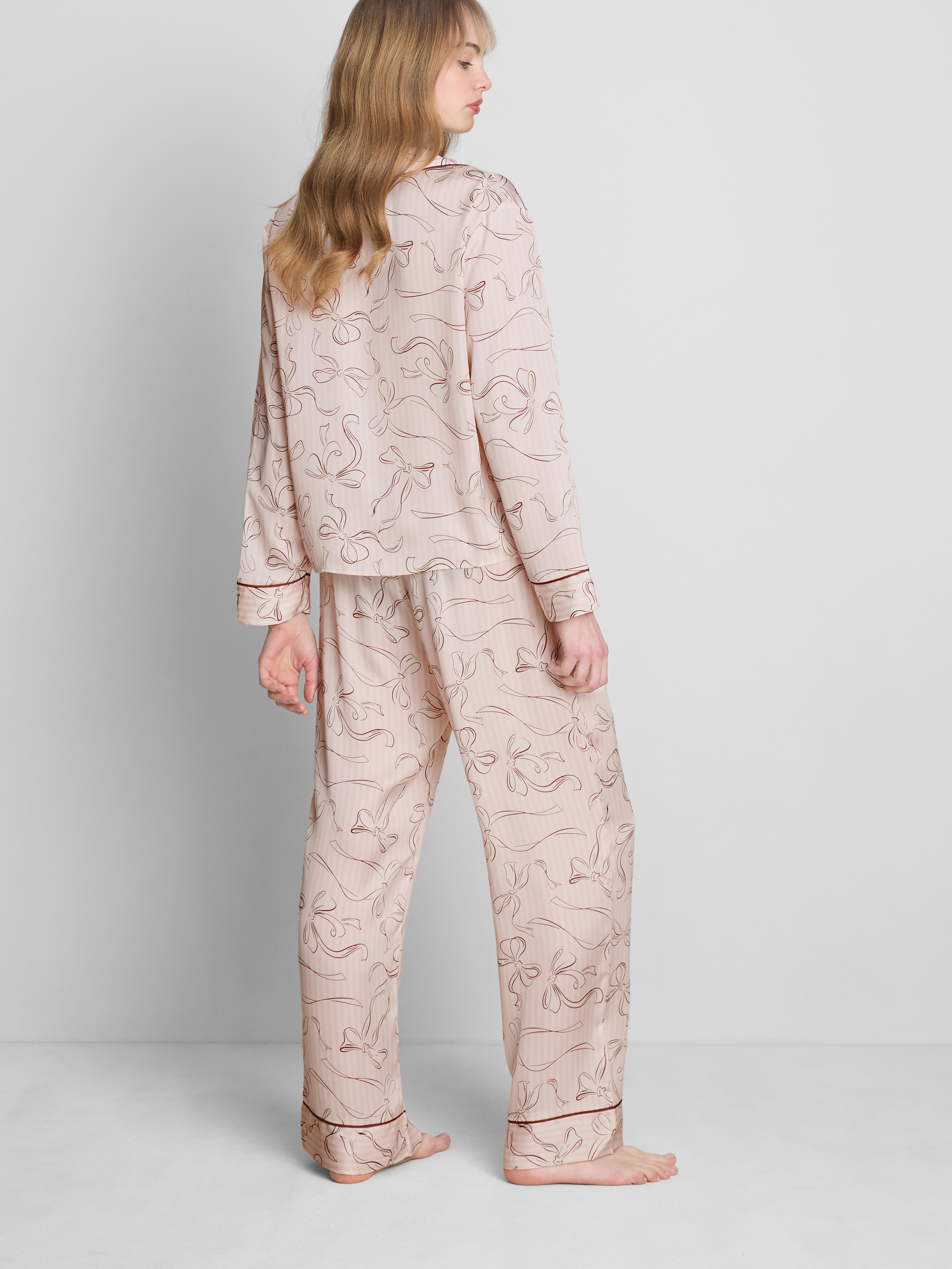 Printed Satin Boyfriend Pajamas