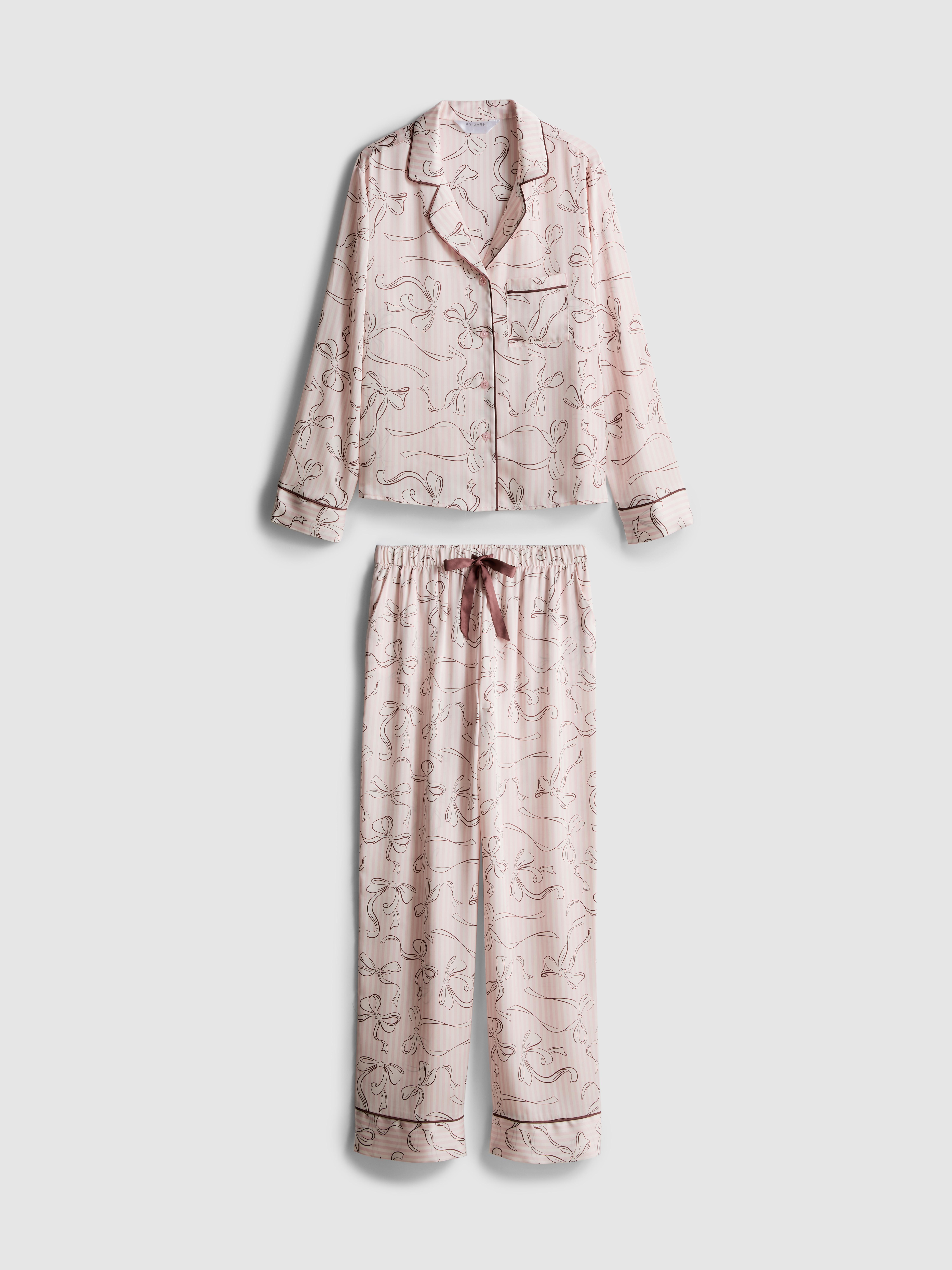 Printed Satin Boyfriend Pajamas