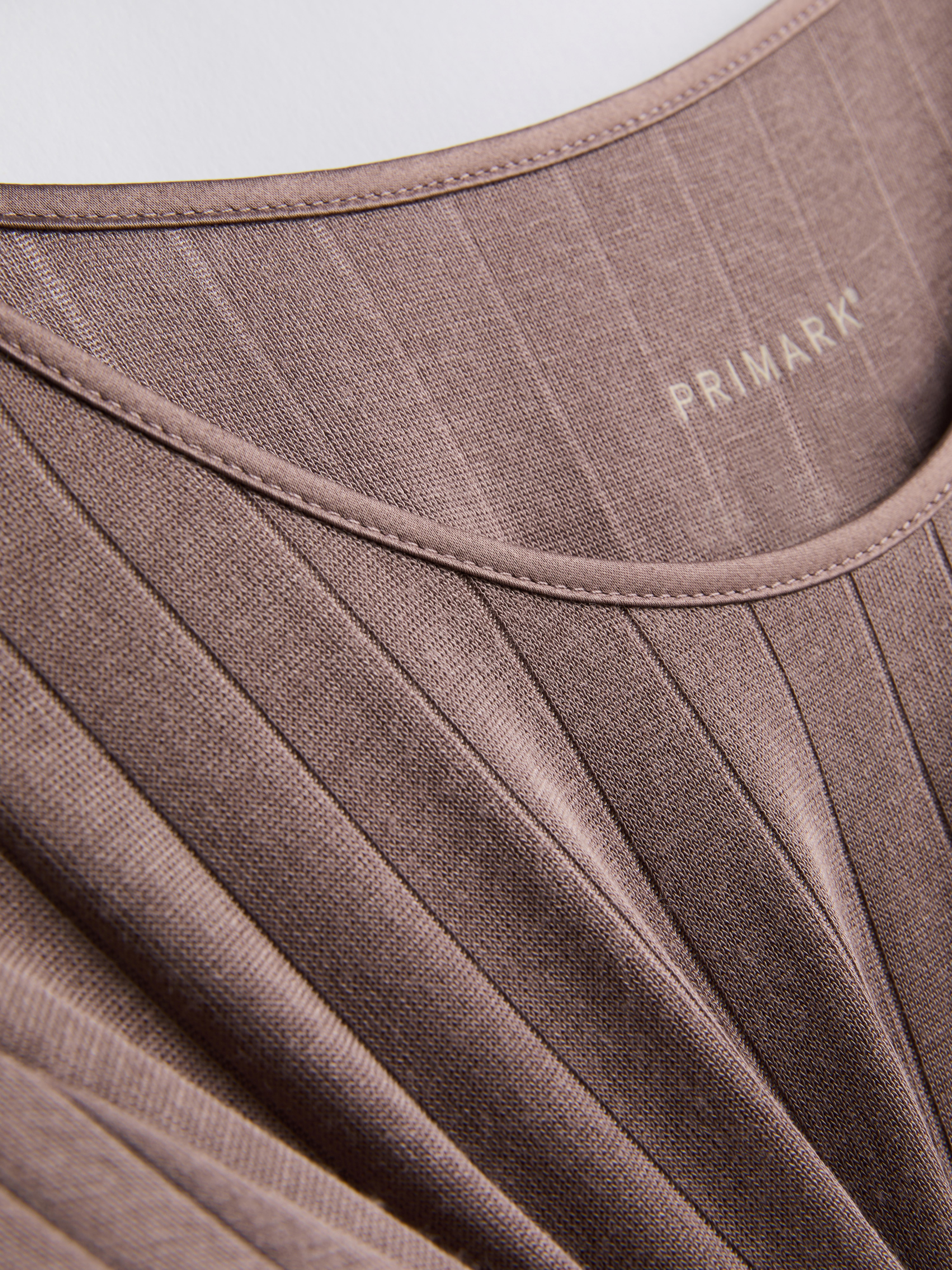 Modal Rich Ribbed Long Sleeve Pajama Top