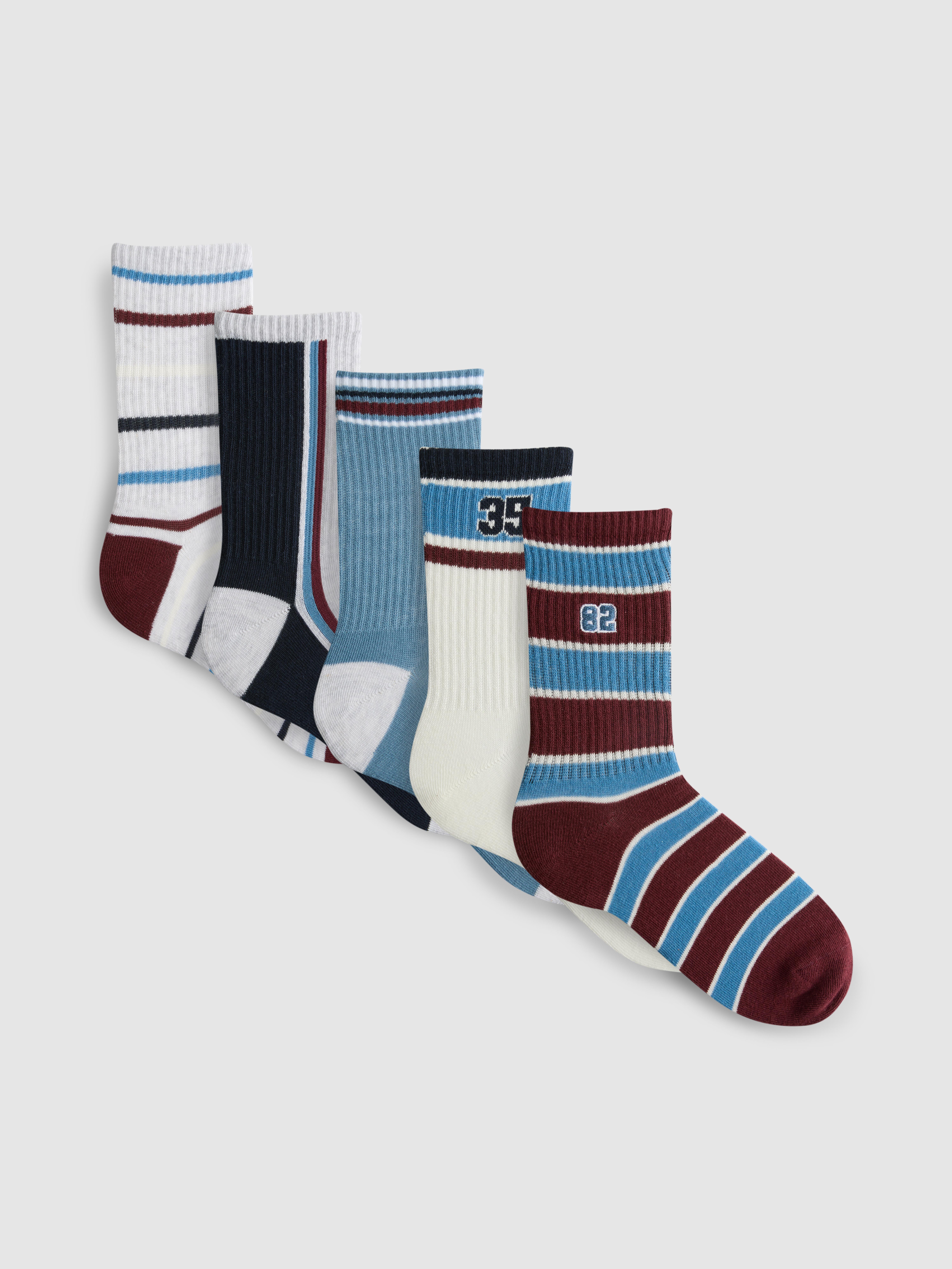 5pk Varsity Graphic Ankle Socks
