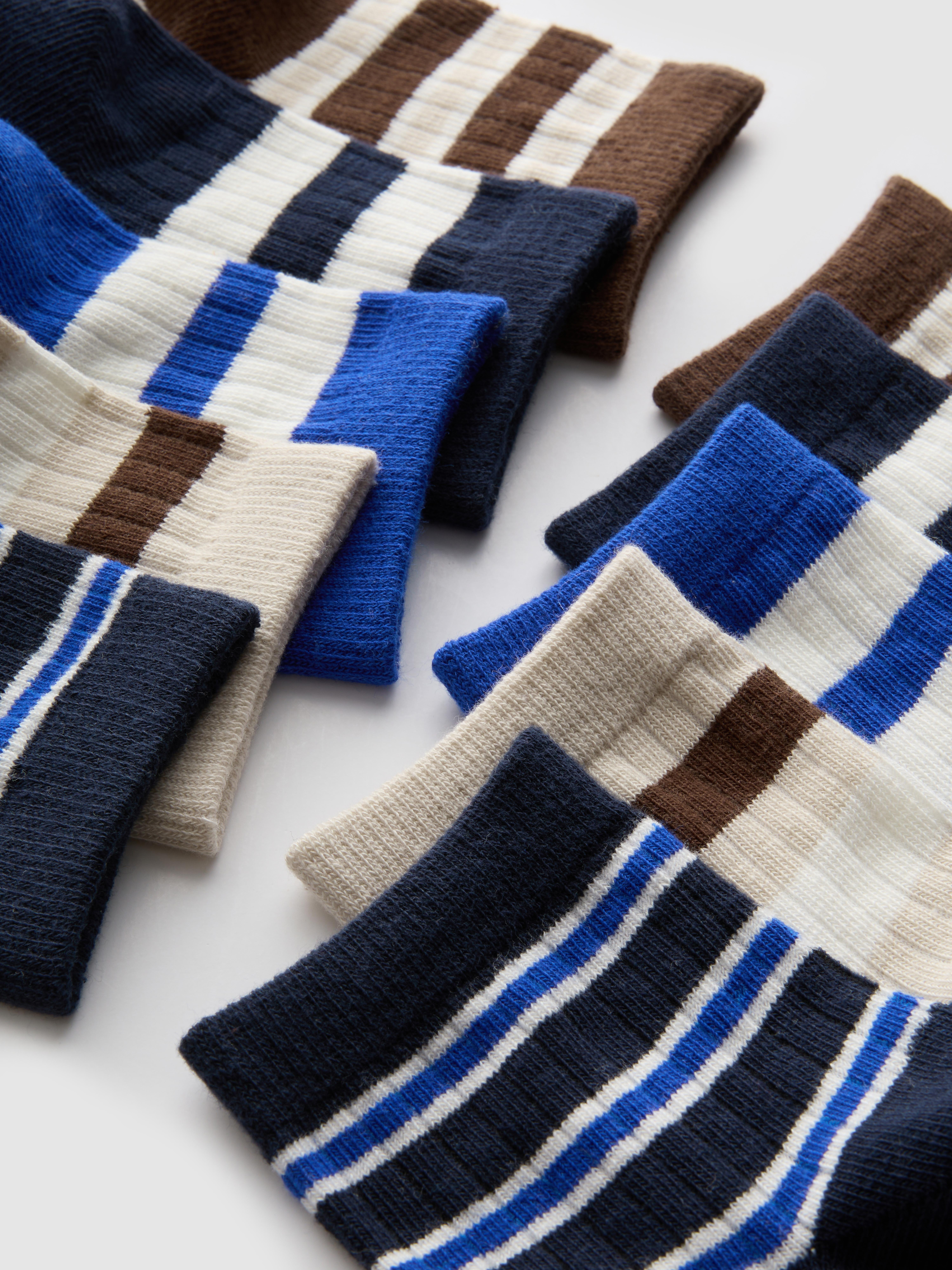 Gerippte Socken in Viertellänge mit hohem Baumwollanteil, 5er-Pack