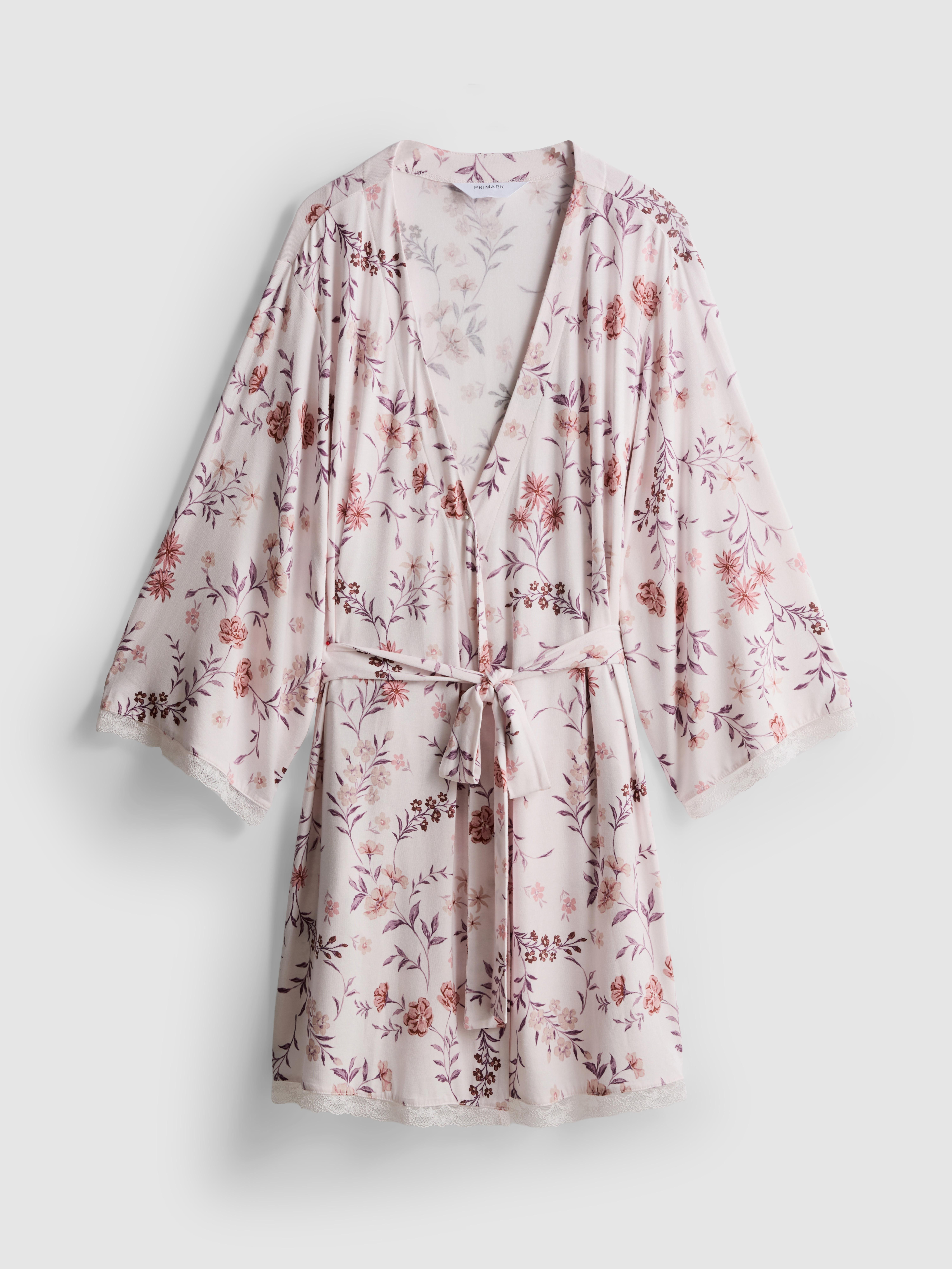 Peignoir en modal majoritaire à imprimé floral