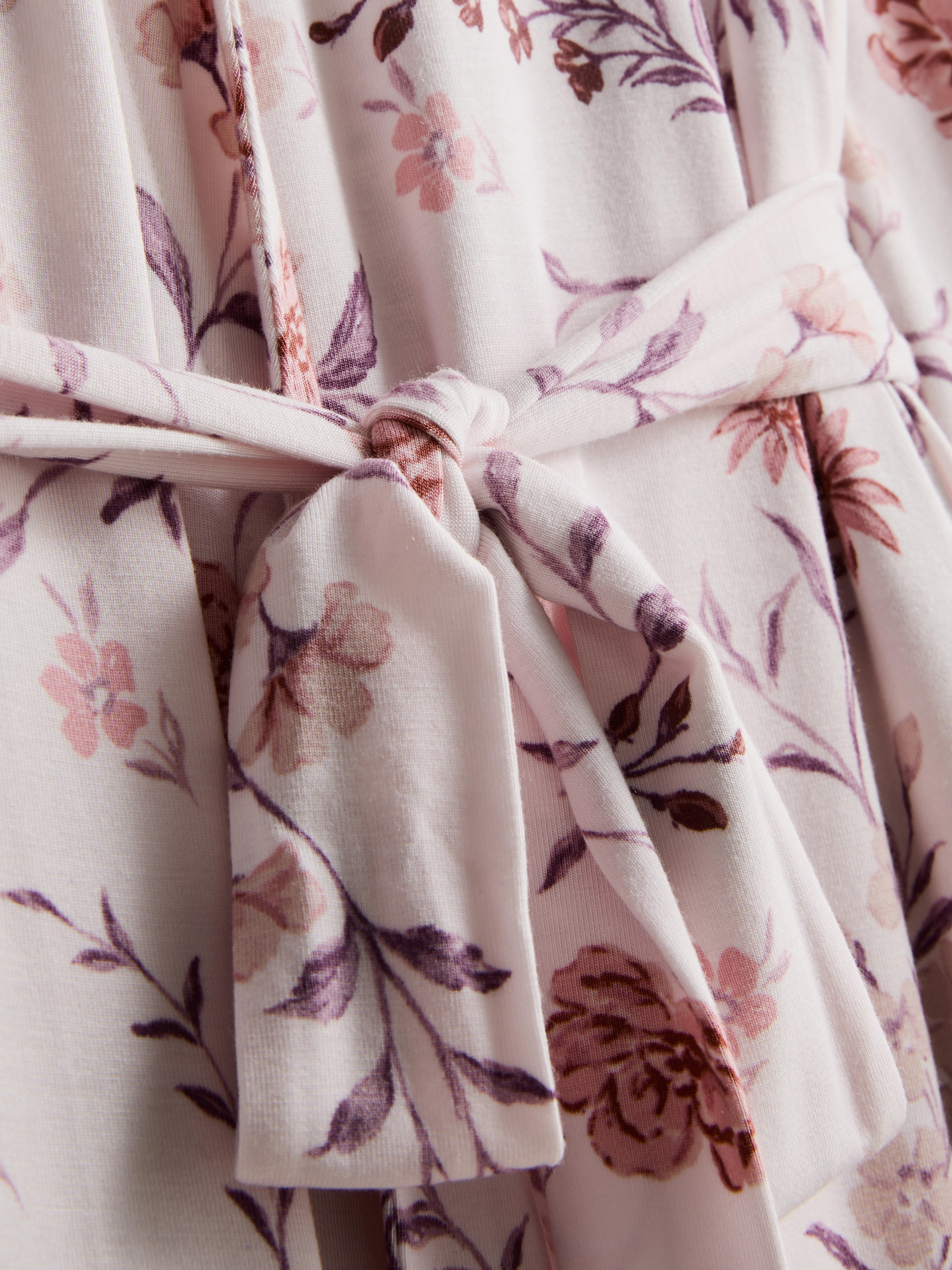 Peignoir en modal majoritaire à imprimé floral
