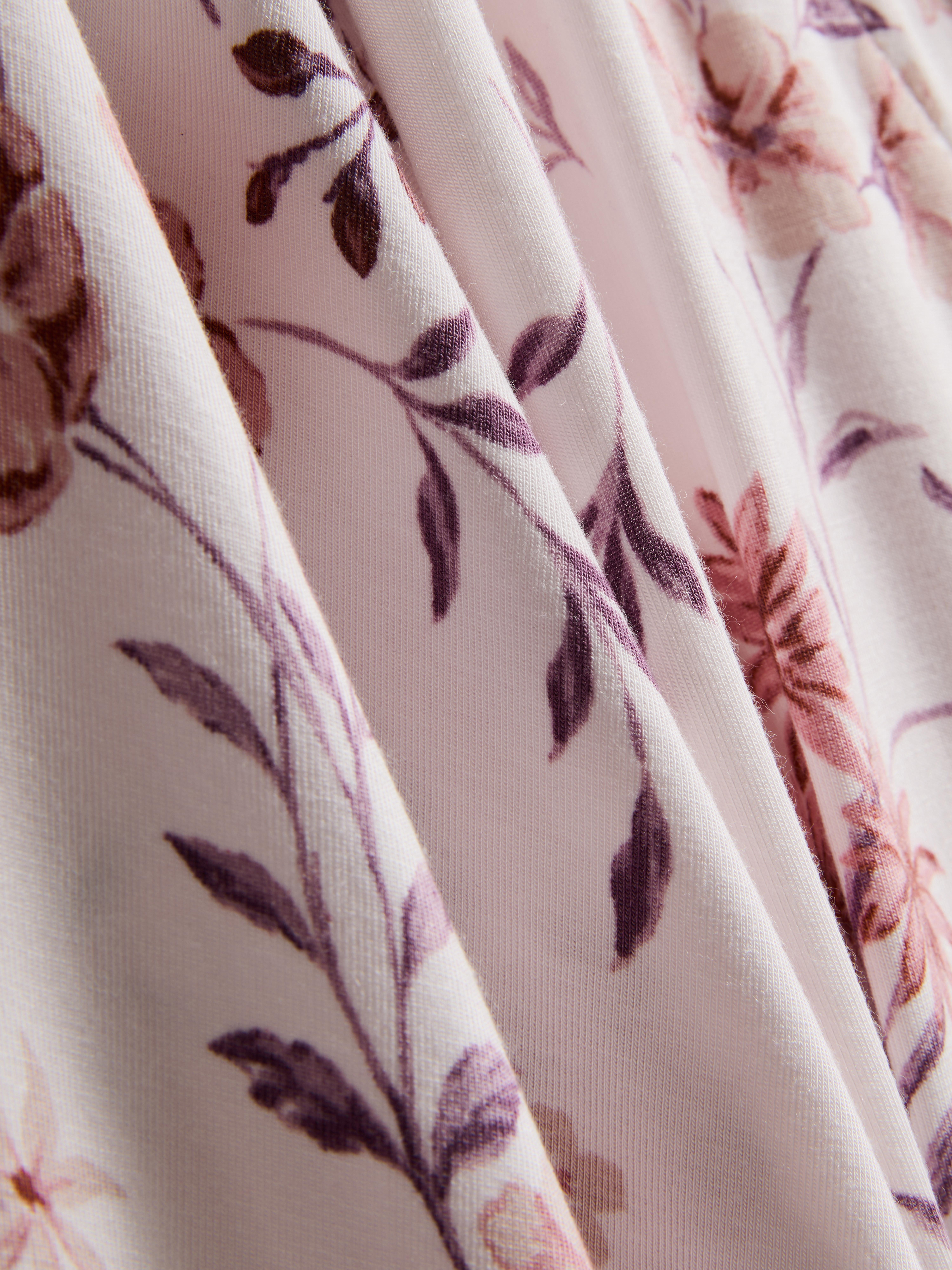 Peignoir en modal majoritaire à imprimé floral