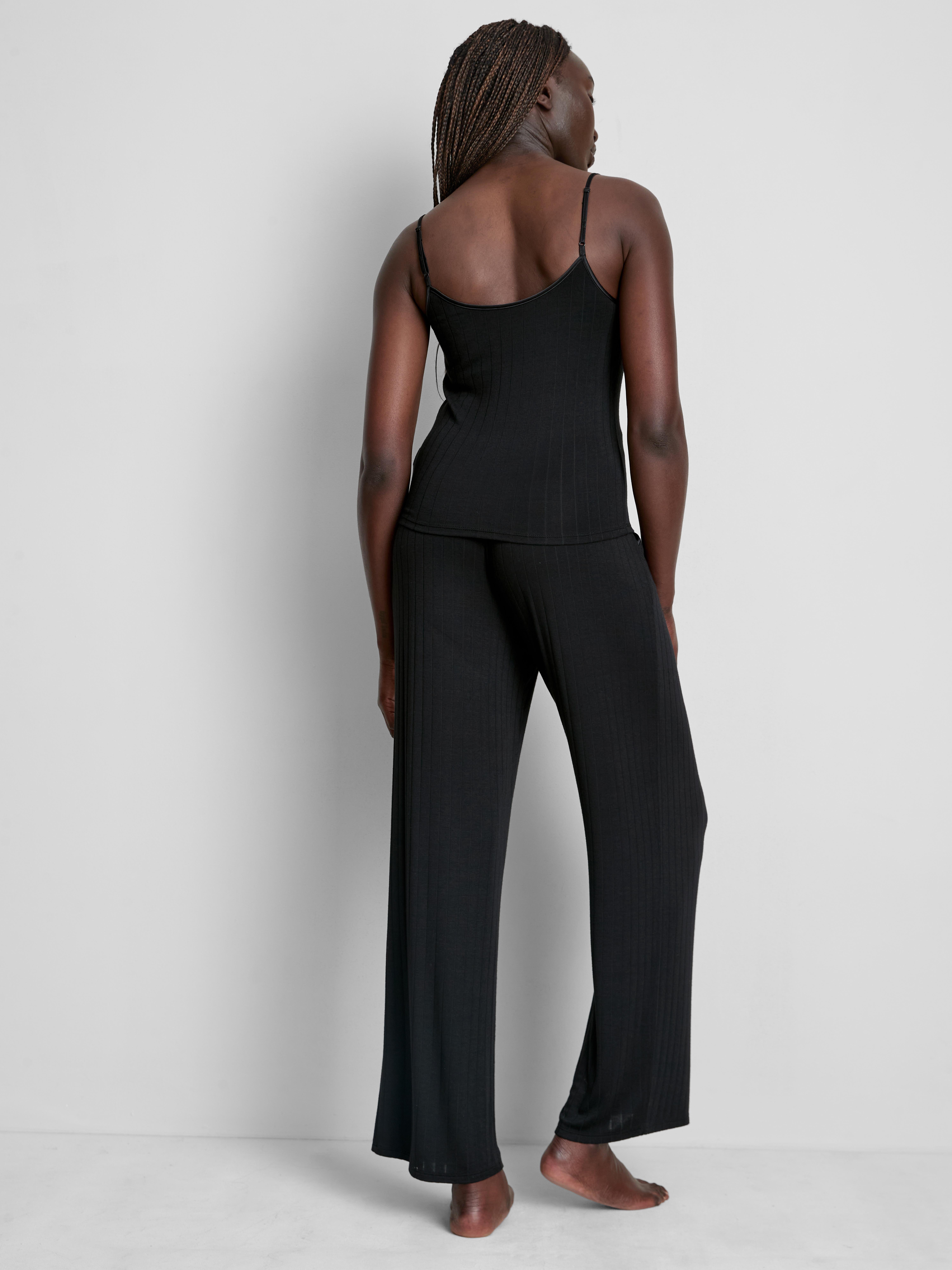 Modal-Rich Ribbed Pajama Bottoms