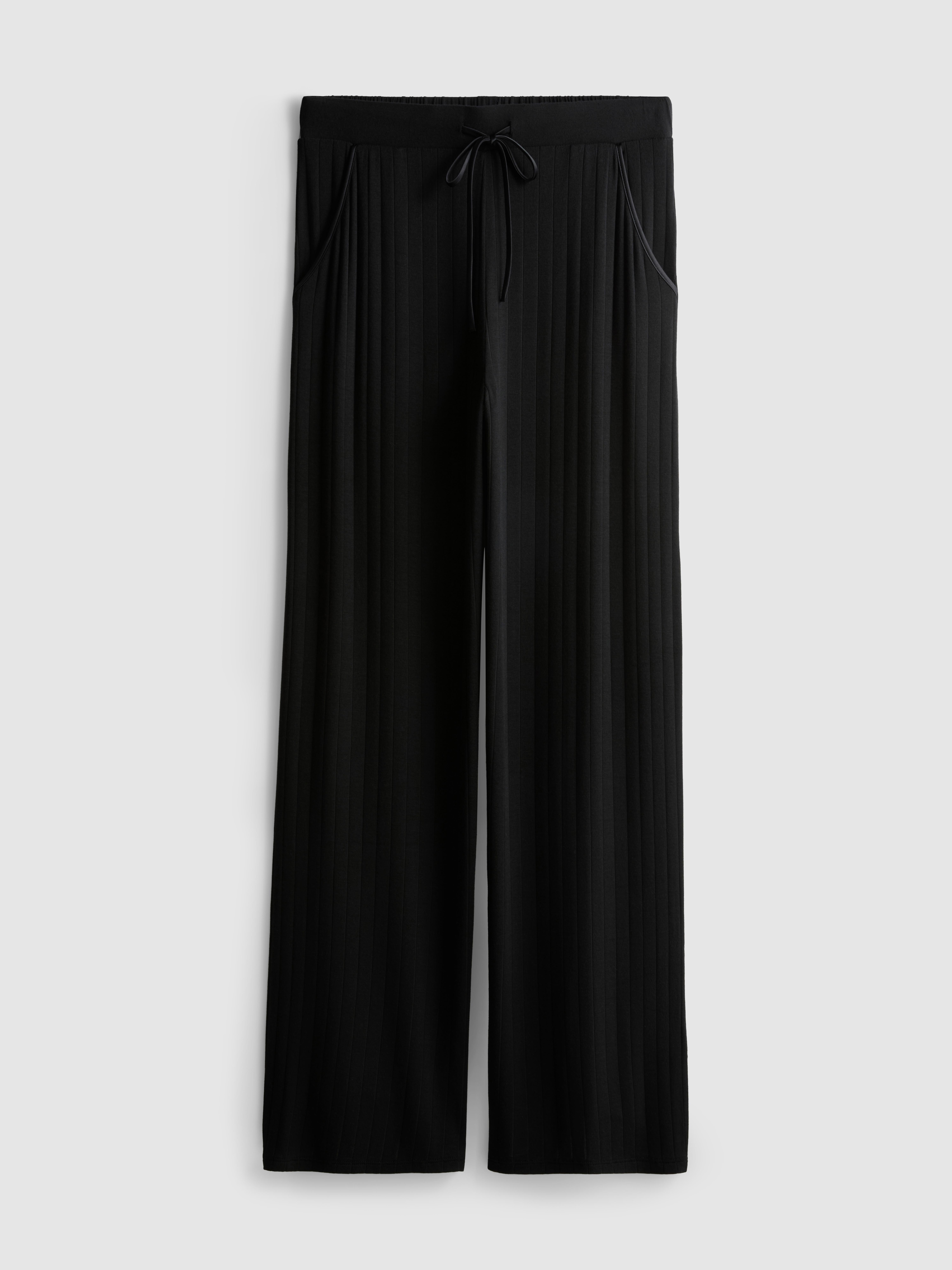 Modal-Rich Ribbed Pajama Bottoms