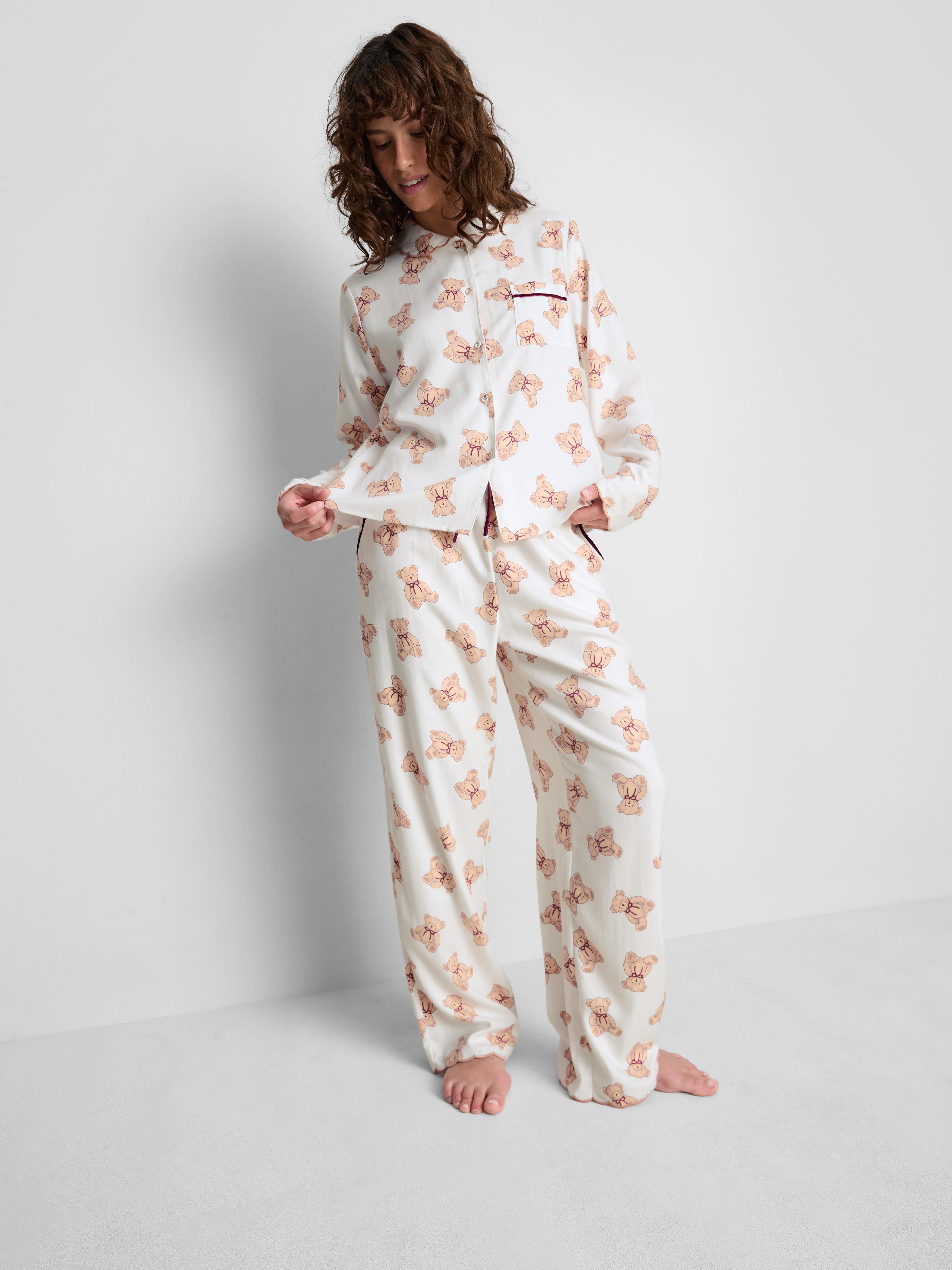 Love To Lounge Bear Print Pajama Shirt