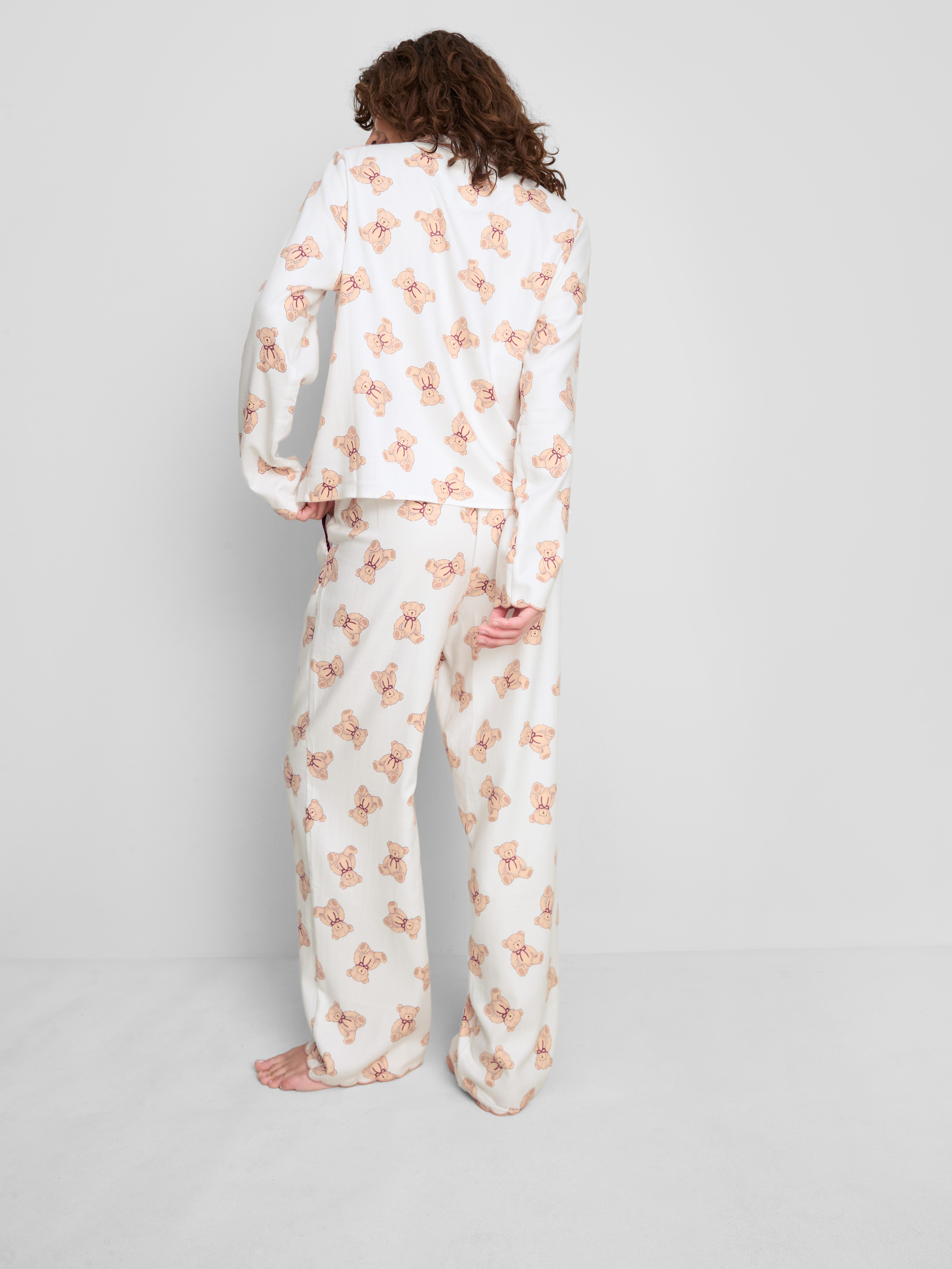 Love To Lounge Bear Print Pajama Shirt