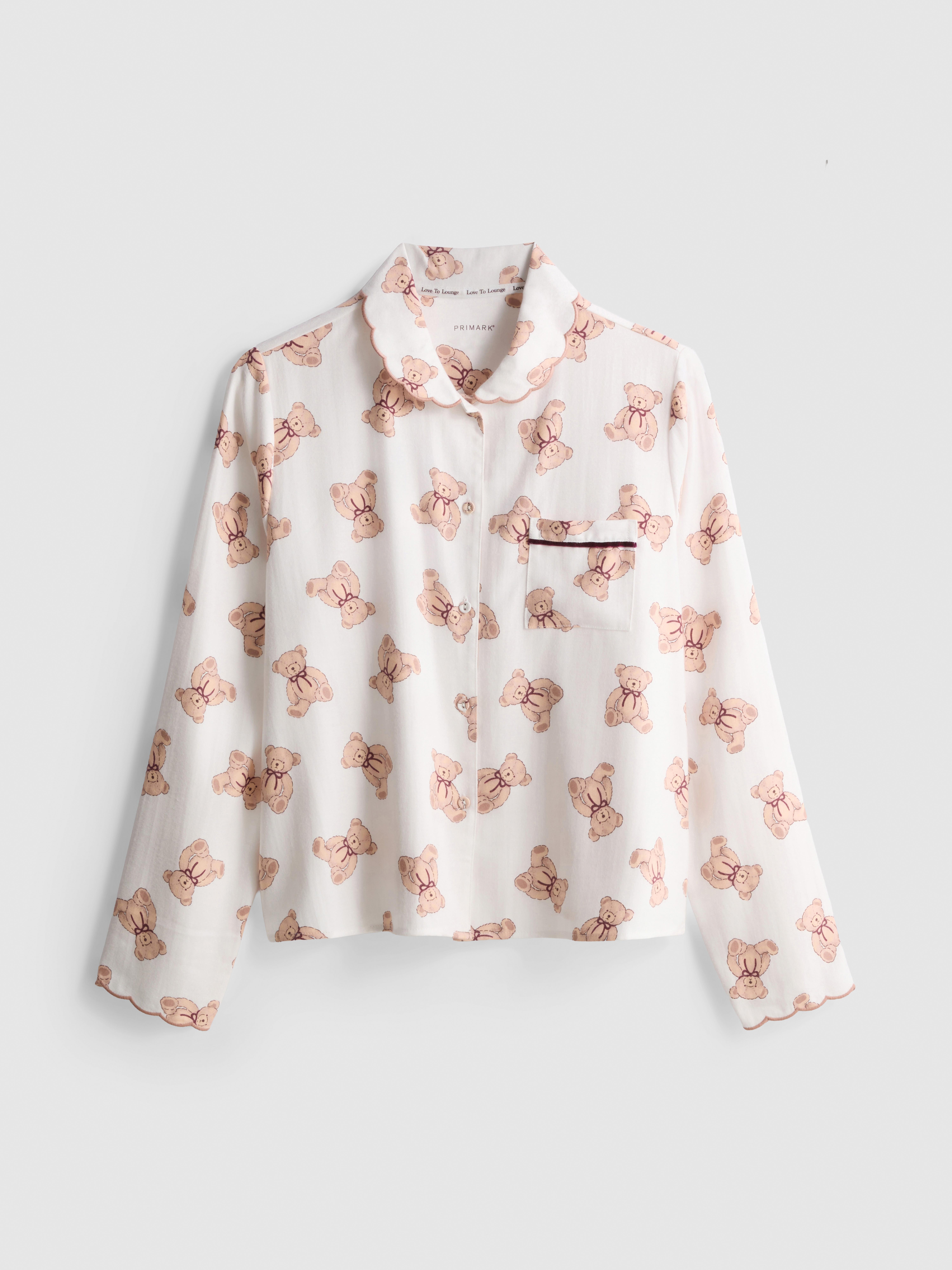 Love To Lounge Bear Print Pajama Shirt