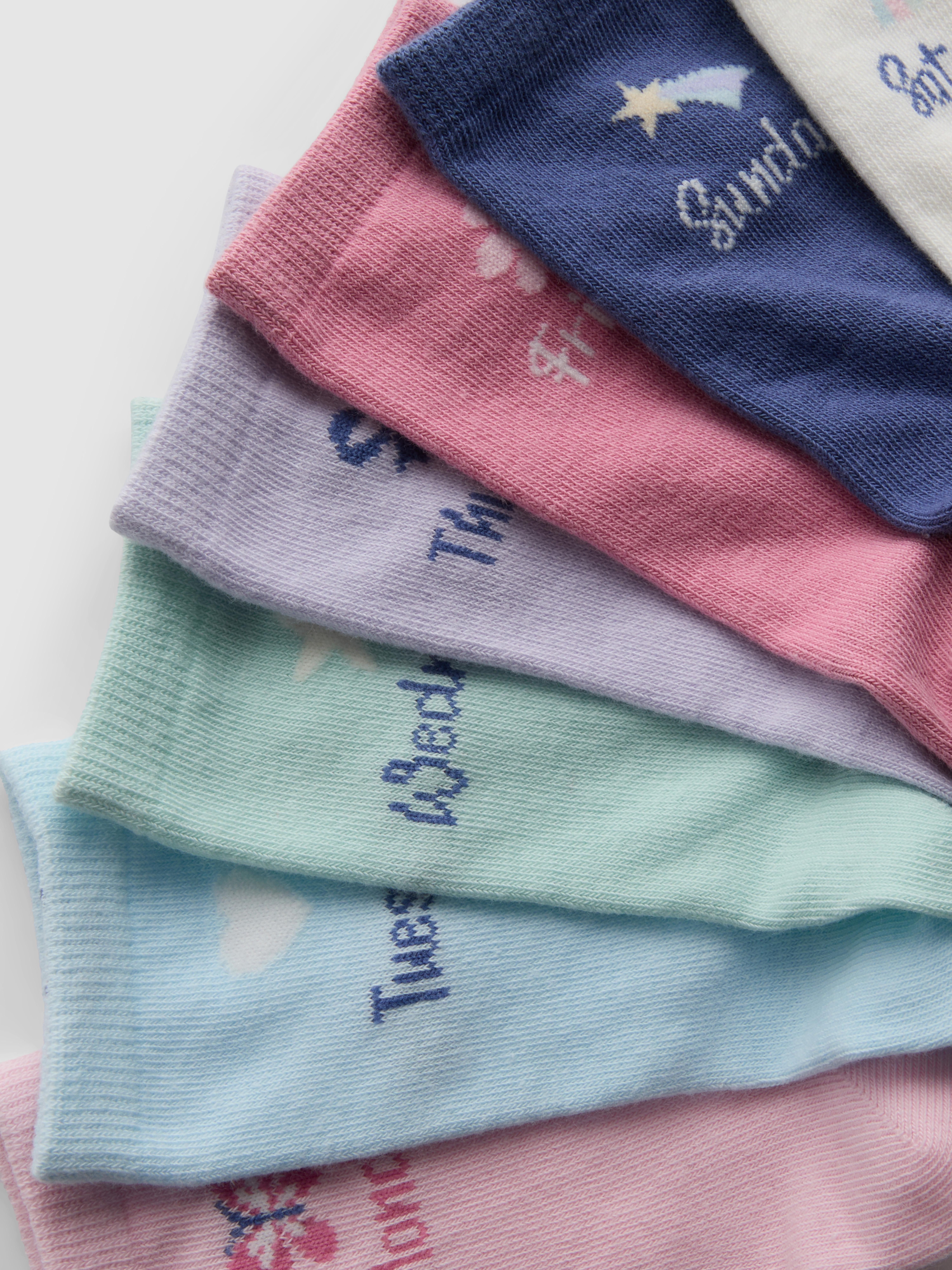 7pk Cotton Rich Days of the Week Ankle Socks