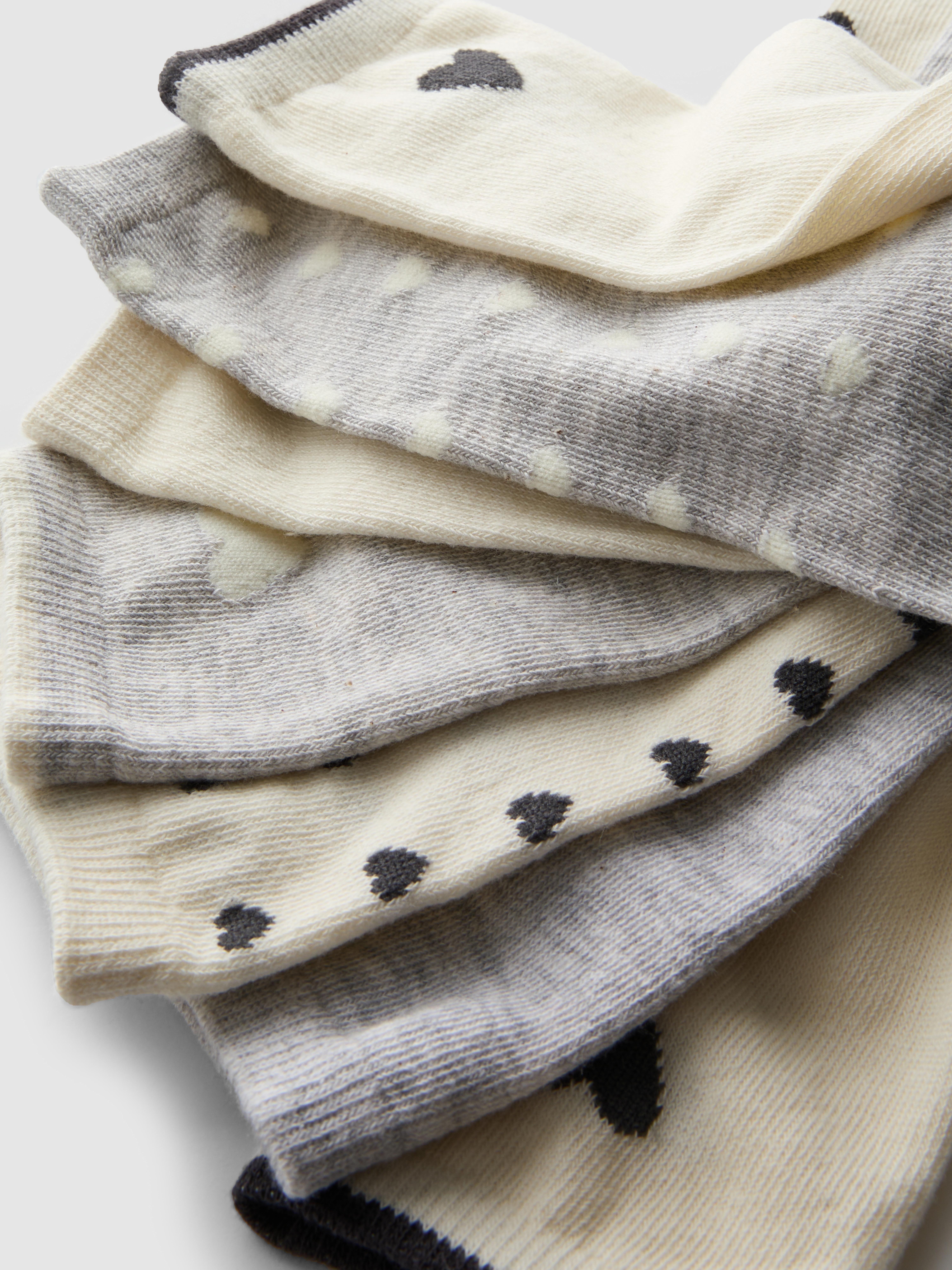 7pk Heart Crew Socks