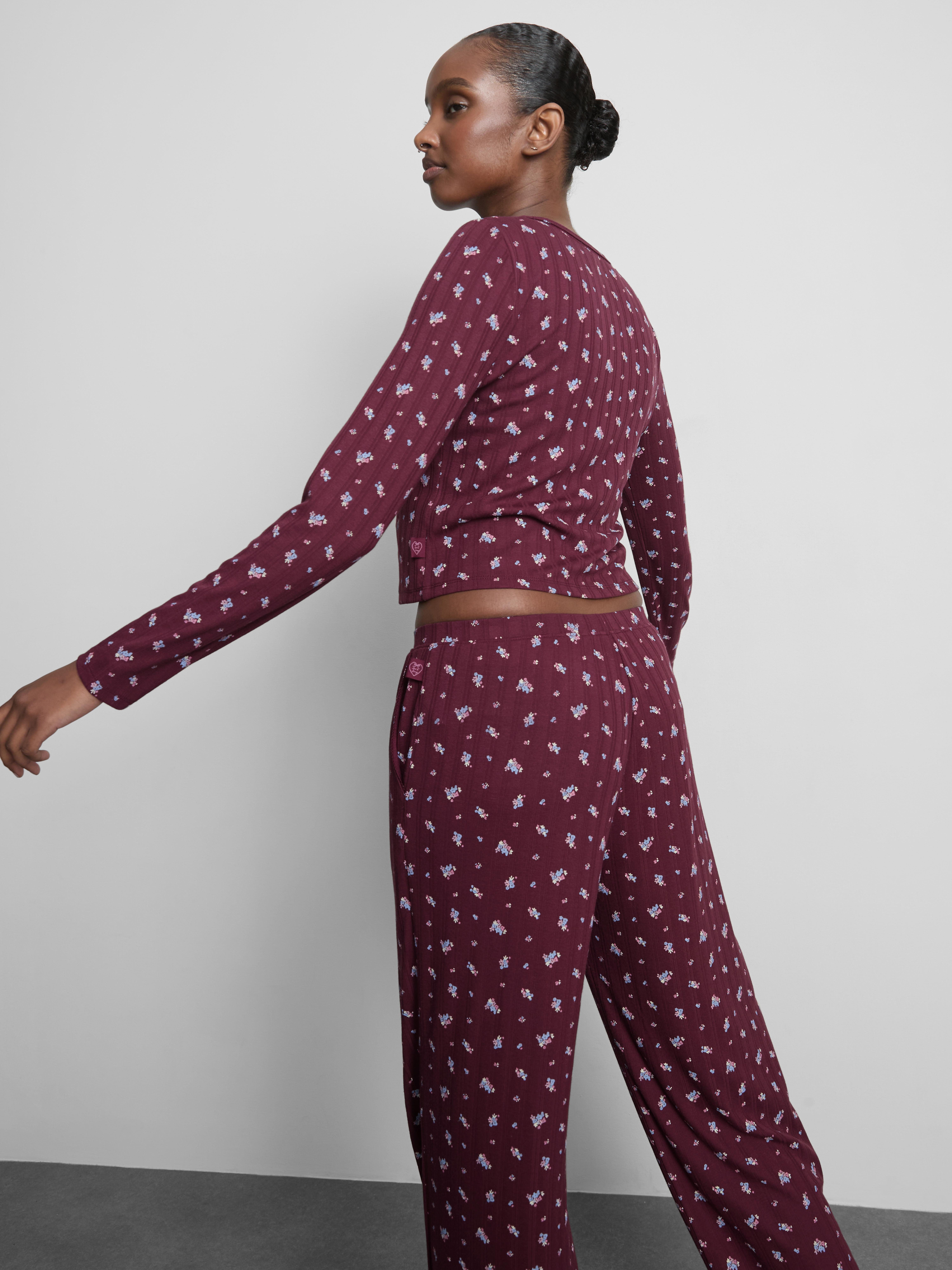 Love To Lounge Floral Button-Up Pajama Top