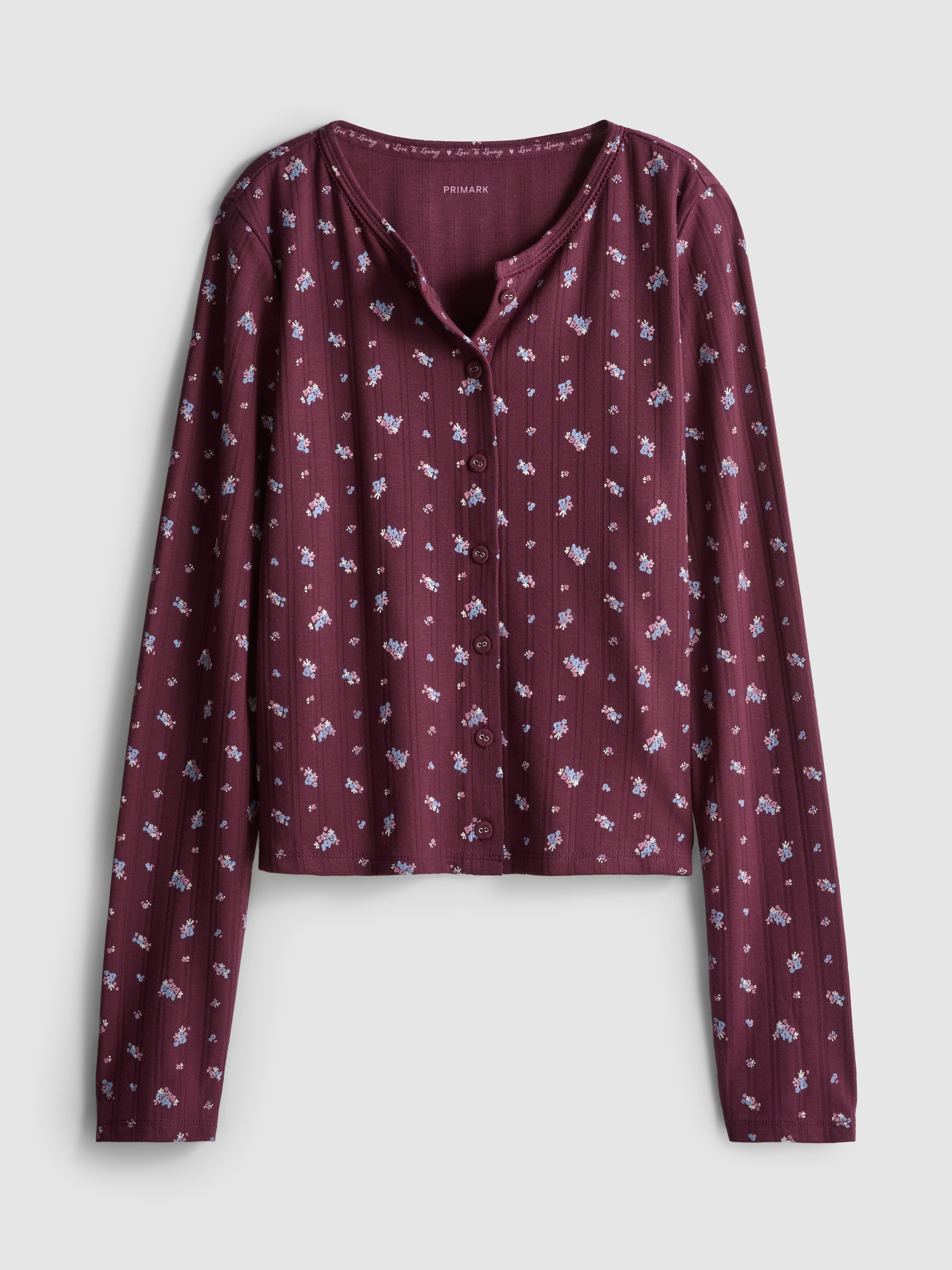 Love To Lounge Floral Button-Up Pajama Top