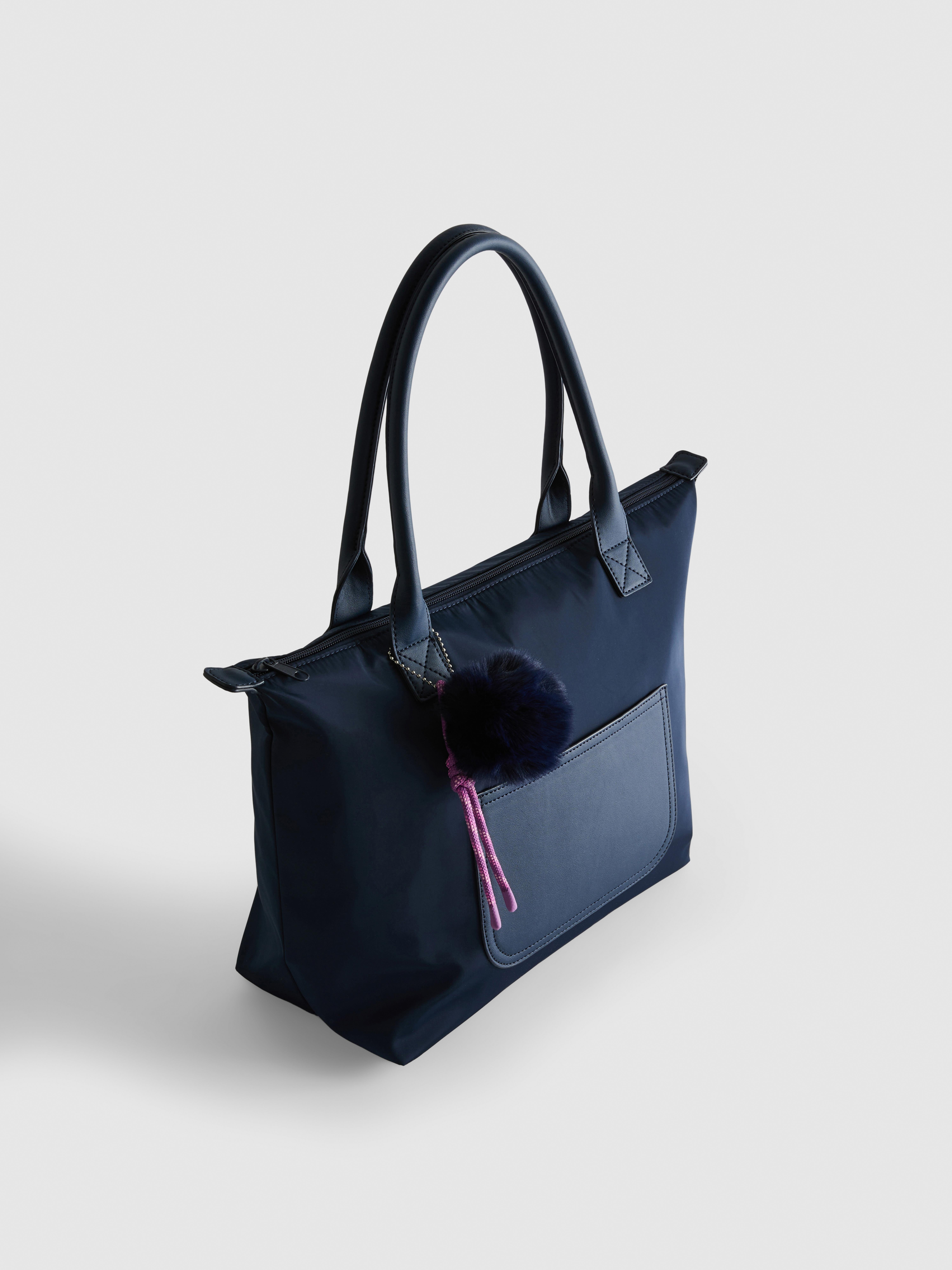 Zip Tote Bag With Charm