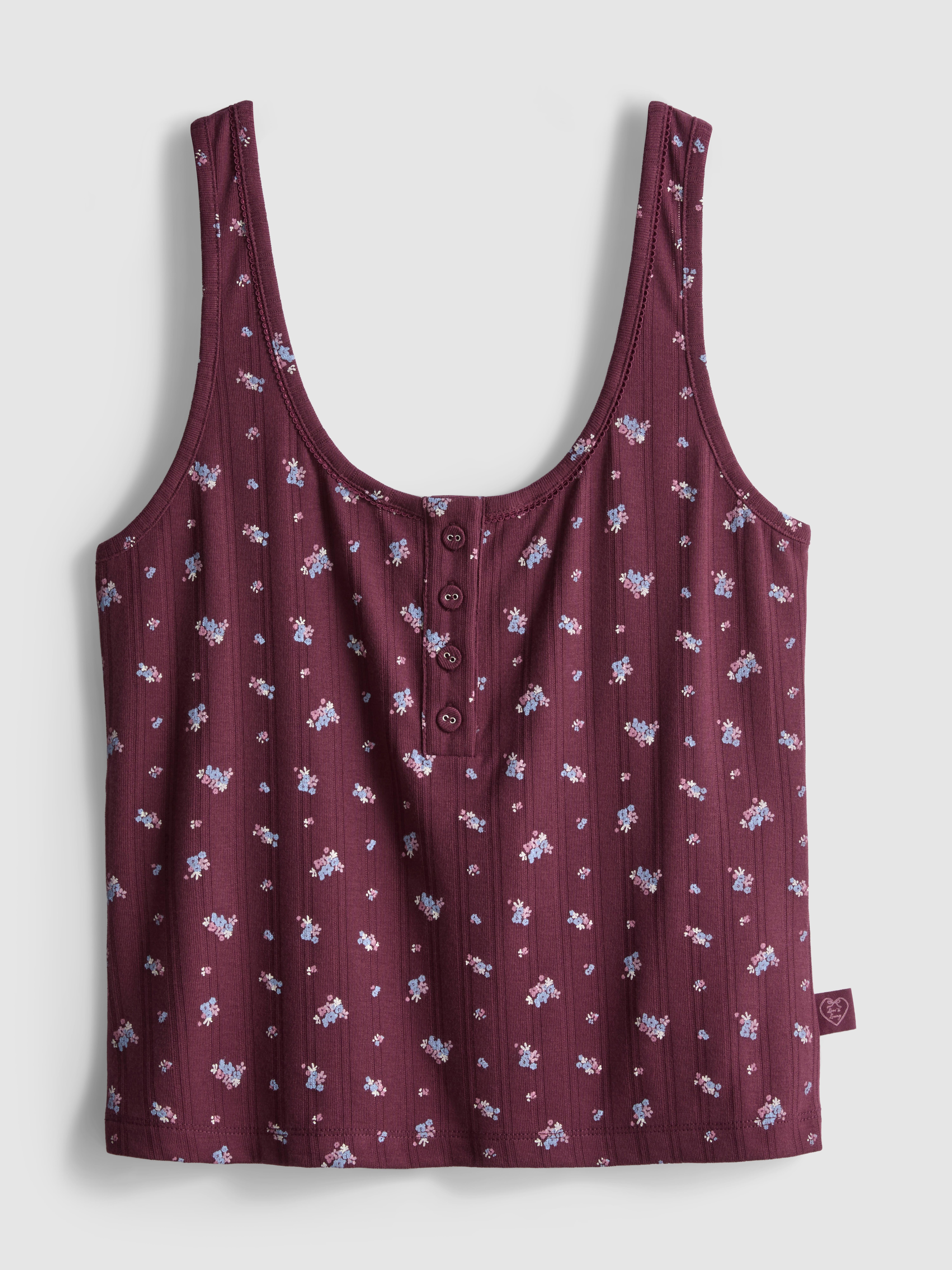 Love To Lounge Floral Print Pajama Tank Top