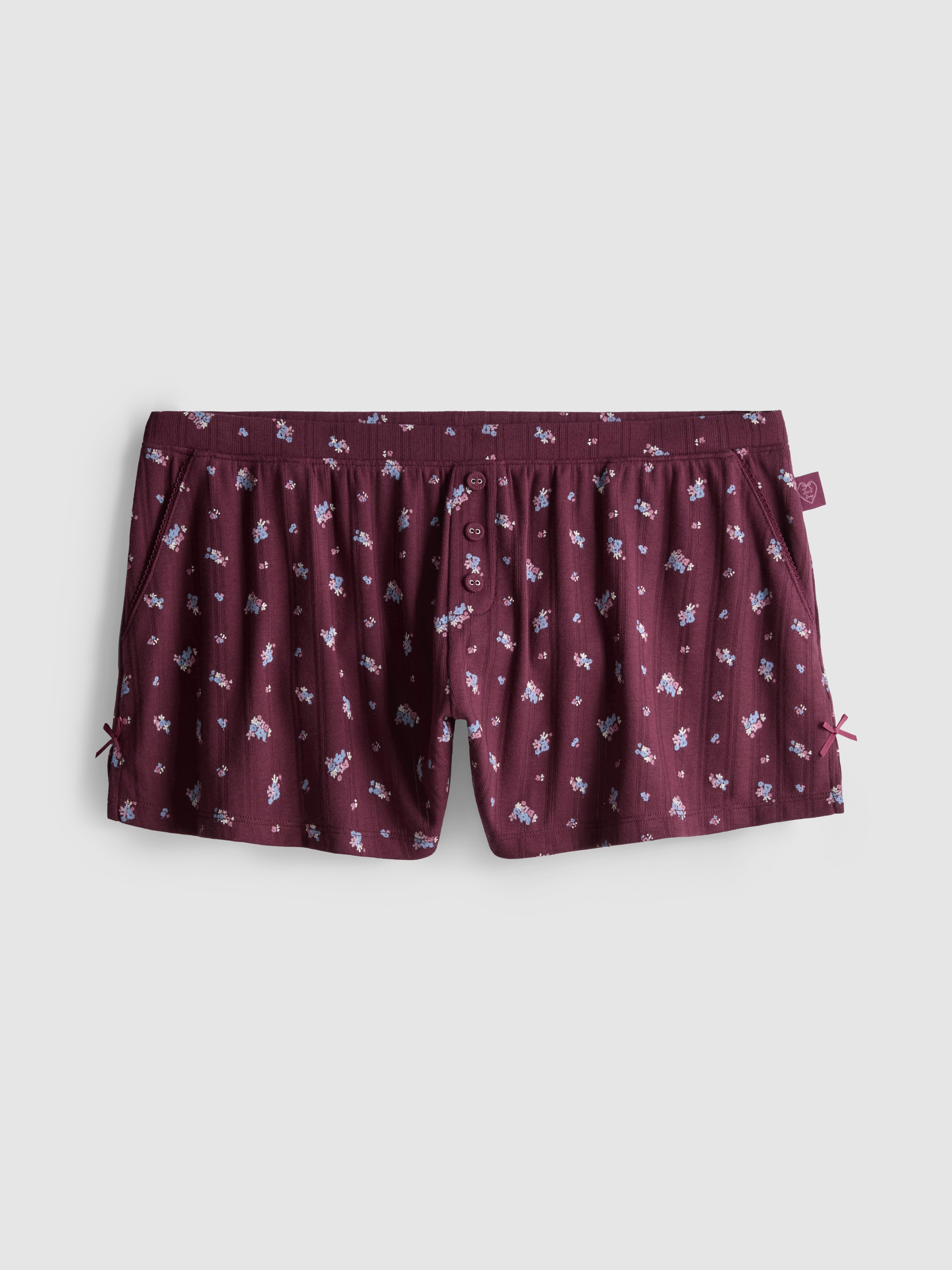 Love To Lounge Floral-Print Pajama Shorts