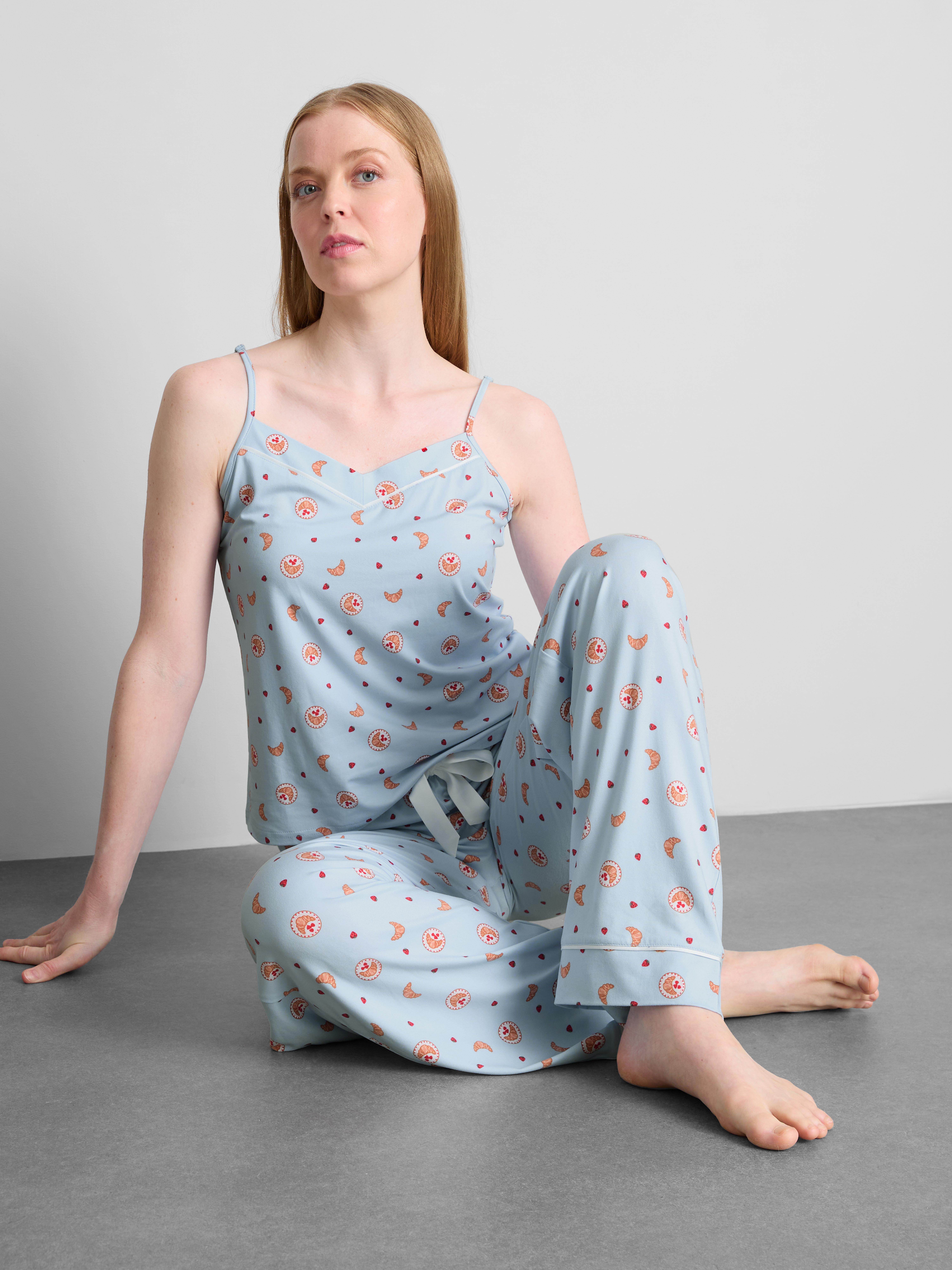 Womens Light Blue Cami Long Leg Pyjamas | Primark