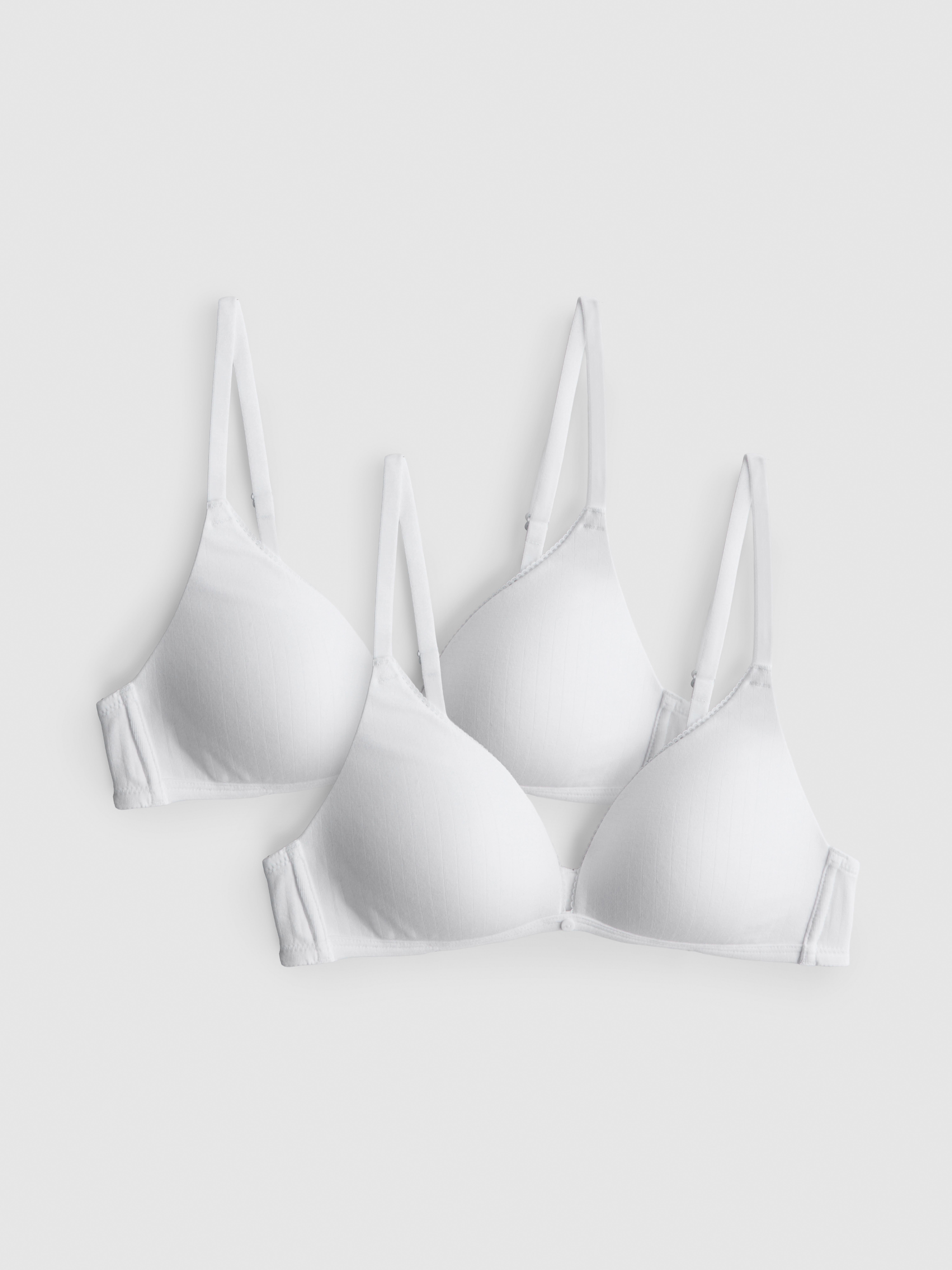2pk White Wireless Bras