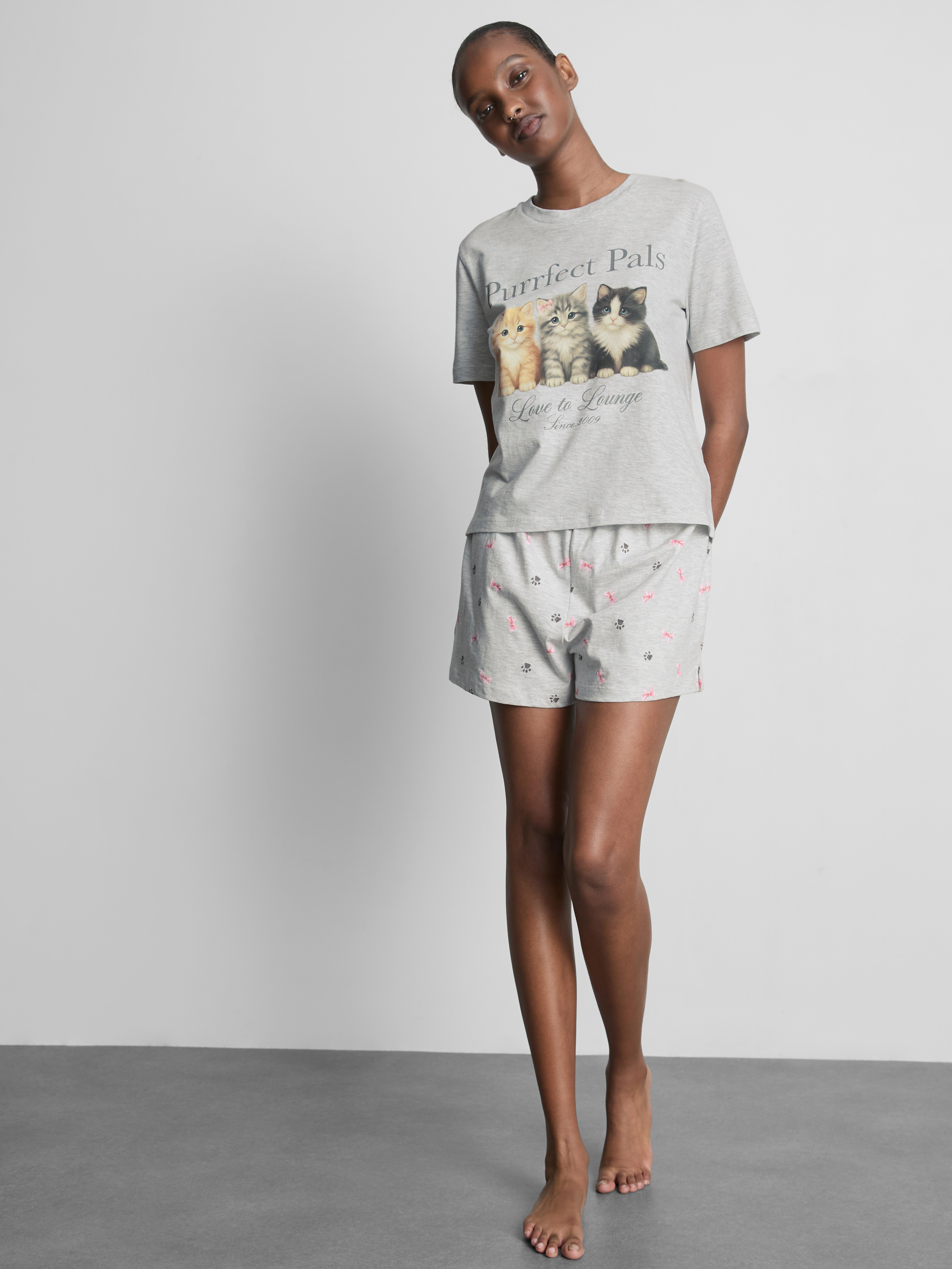 Pigiama corto in cotone con stampa Love To Lounge