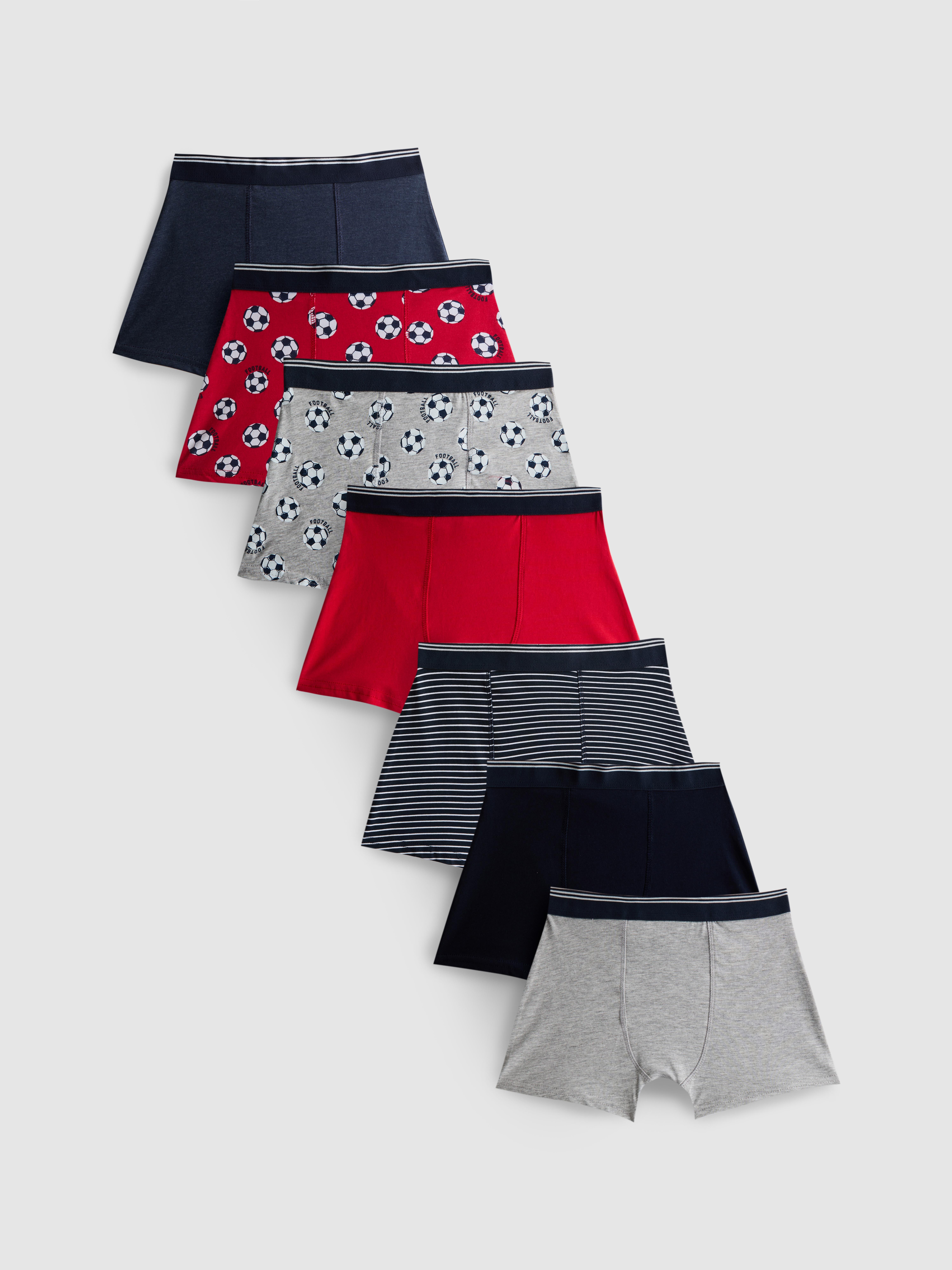2-15yrs | 7pk Cotton Rich Football Graphic Trunks