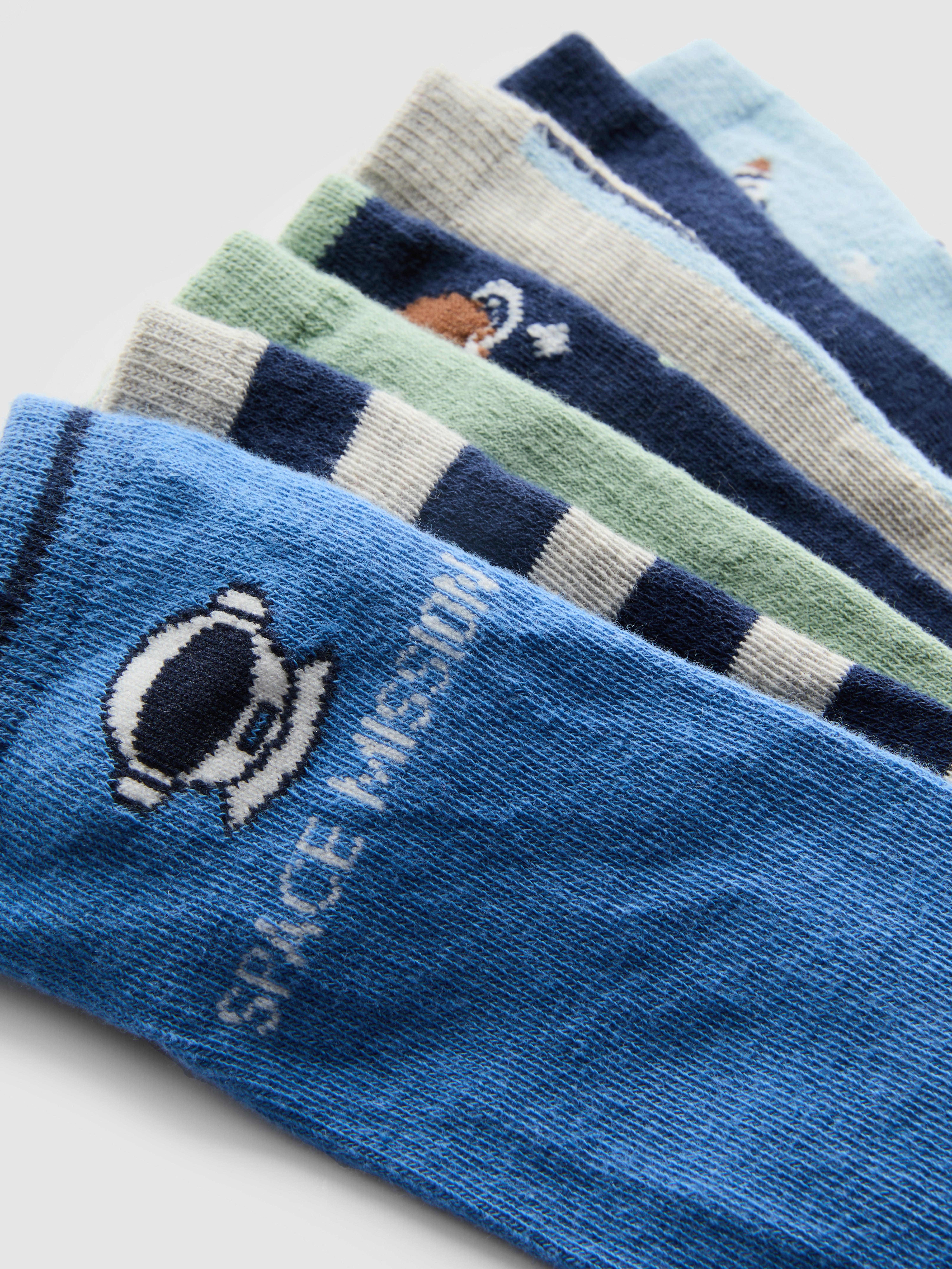 7pk Cotton-Rich Space Crew Socks