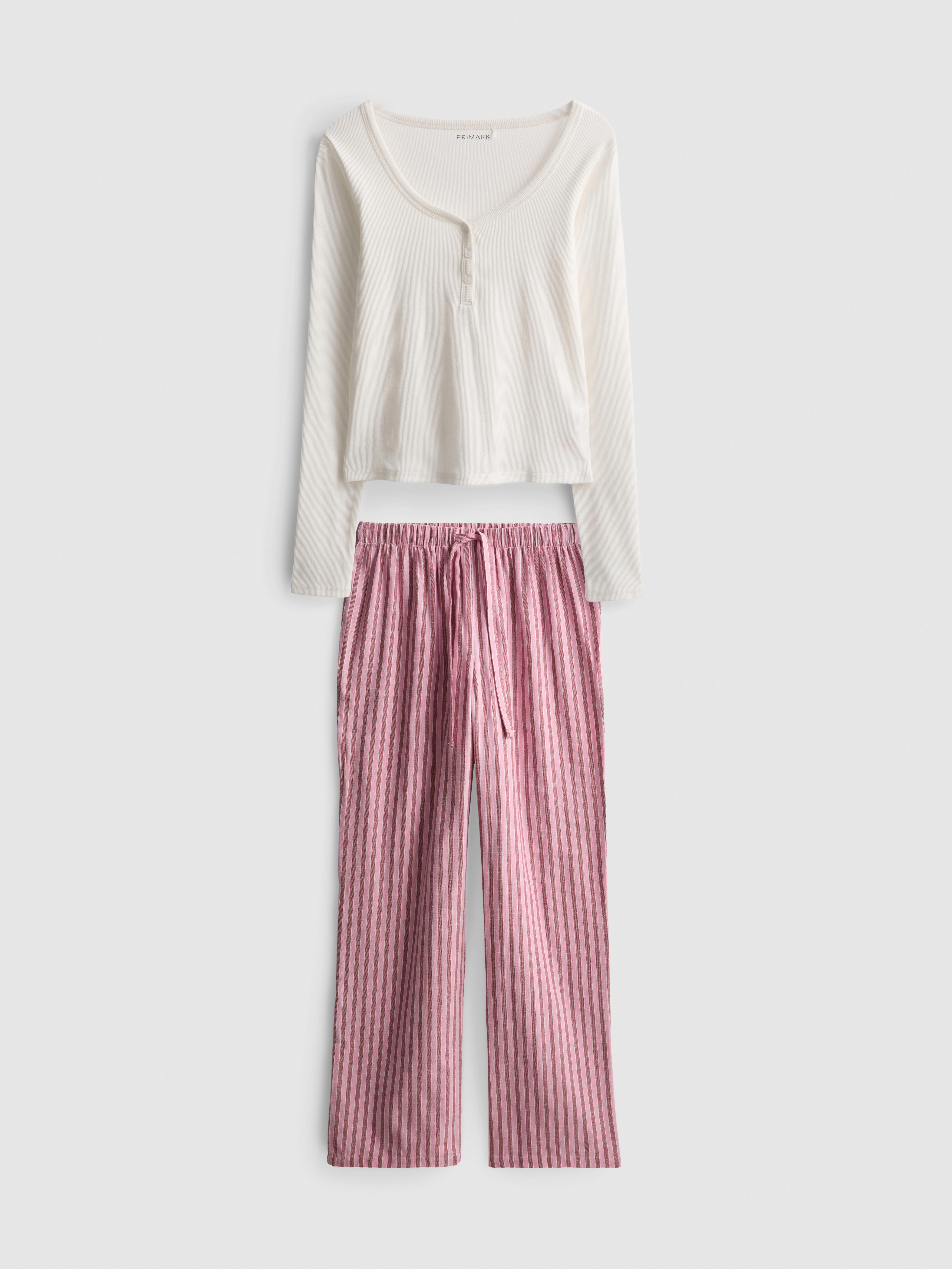 Cotton Henley Flannel Pyjamas