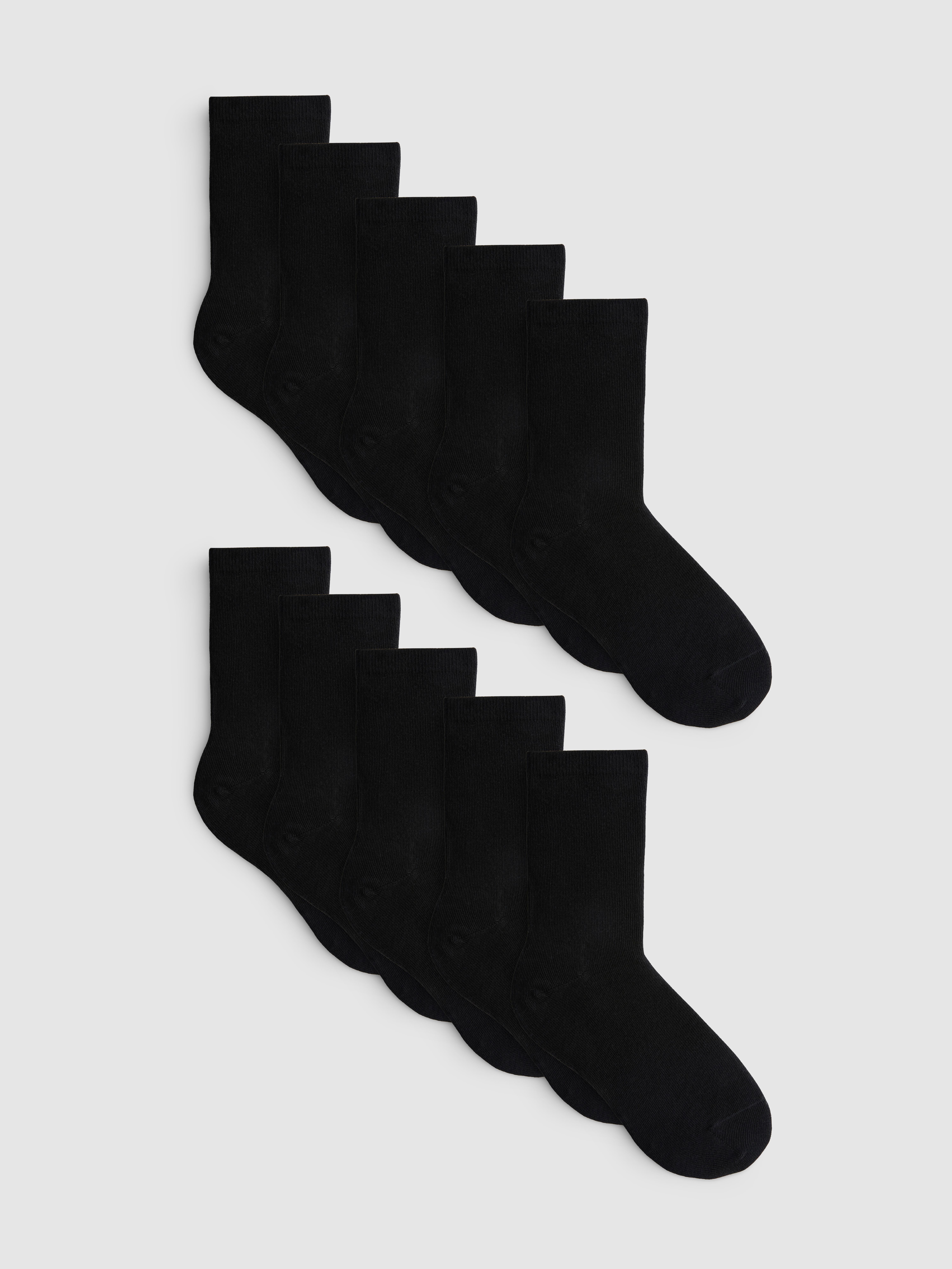 10pk Cotton-Rich Flat-Seam Ankle Socks