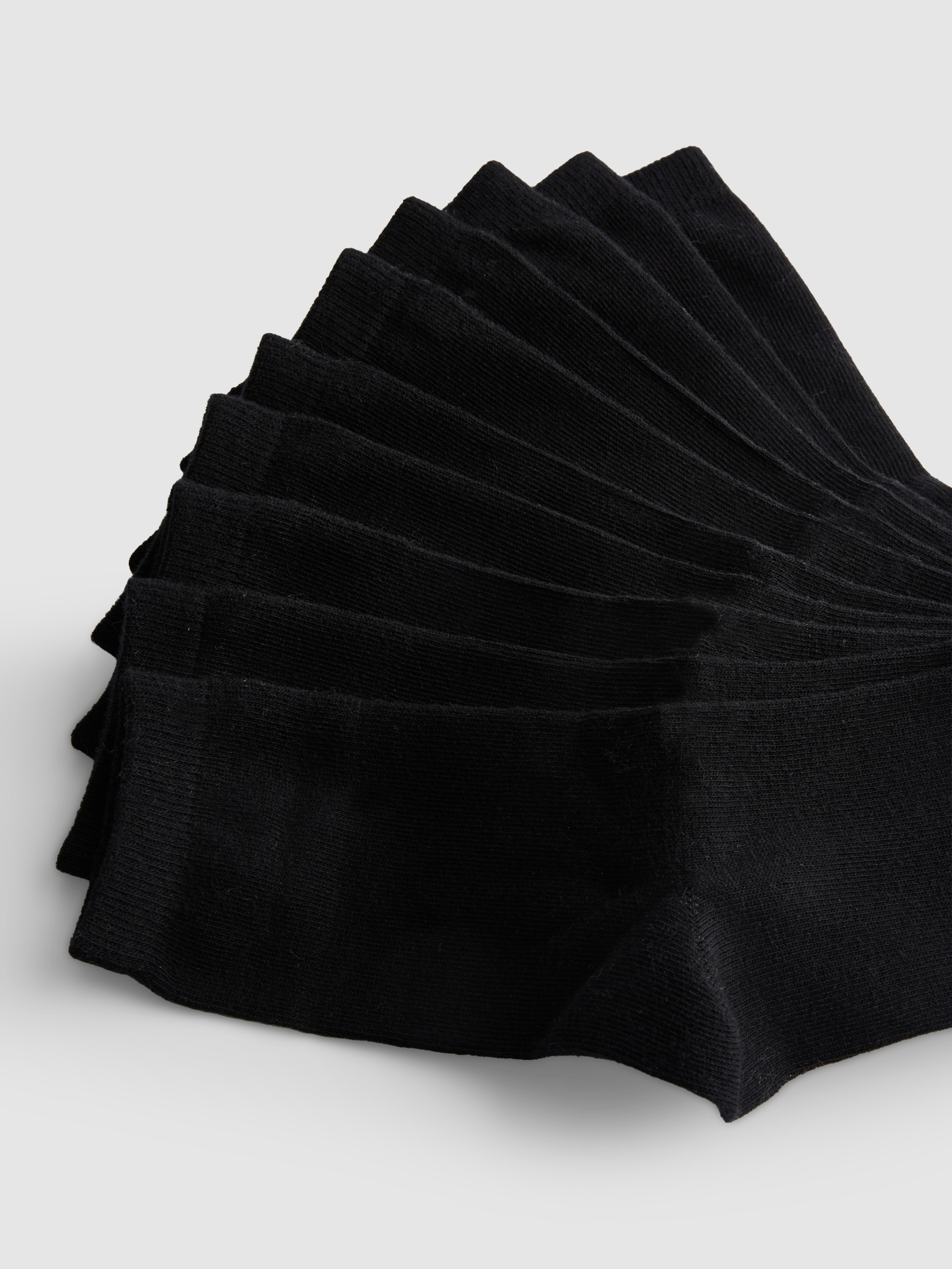 10pk Cotton-Rich Flat-Seam Ankle Socks