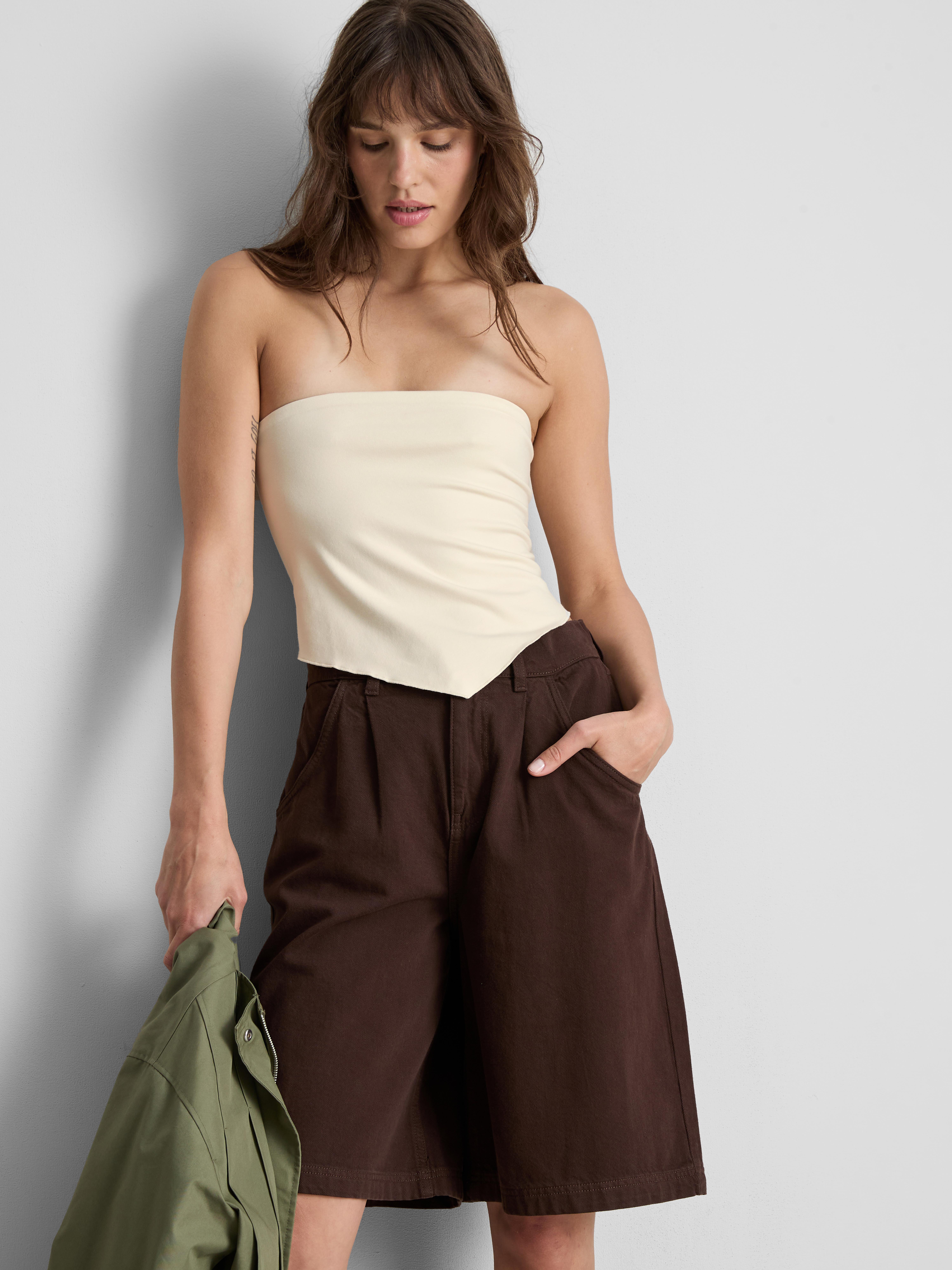 Pointed-Hem Bandeau Top