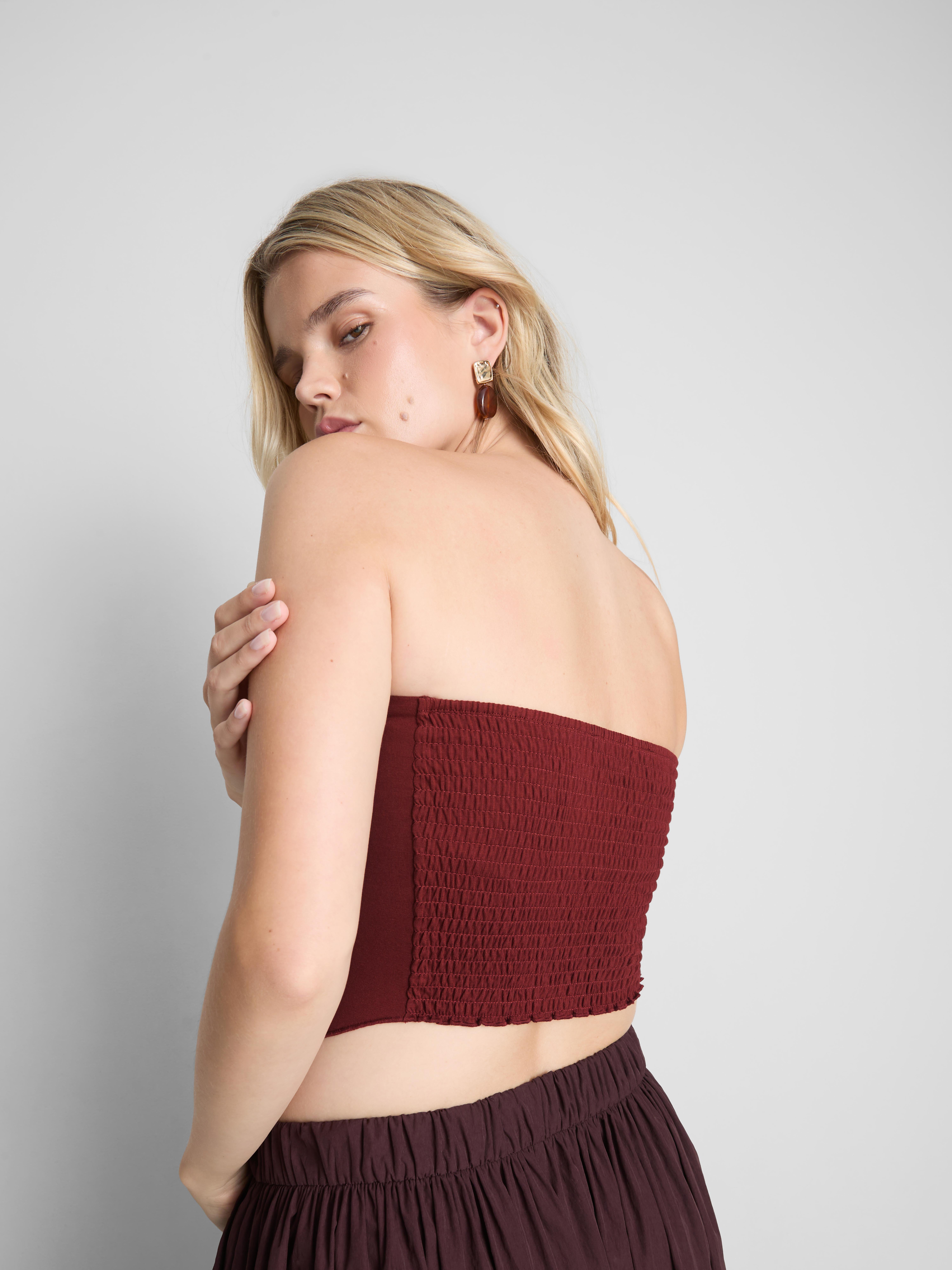 Pointed-Hem Bandeau Top