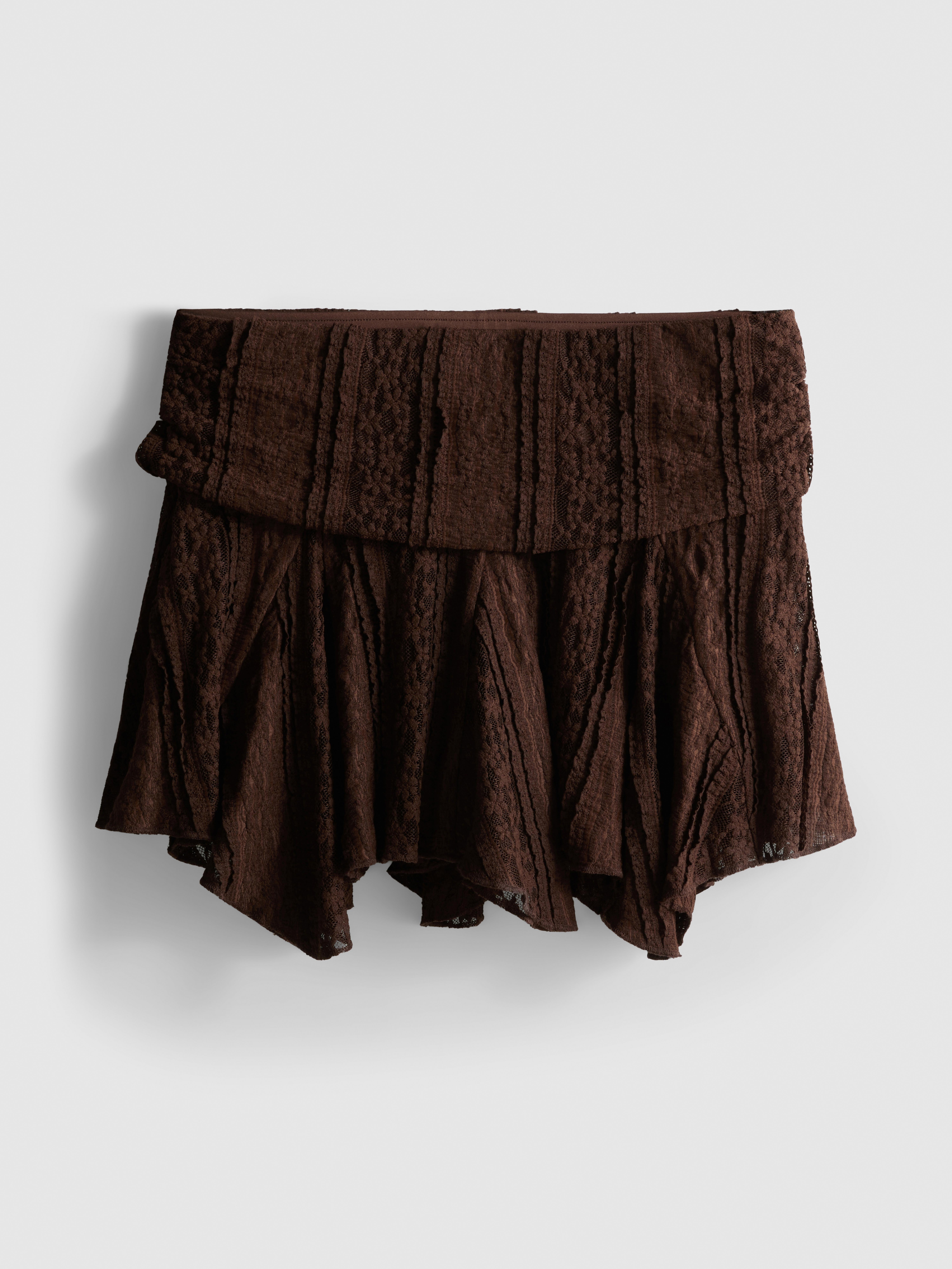 Lace Ruffle Mini Skirt