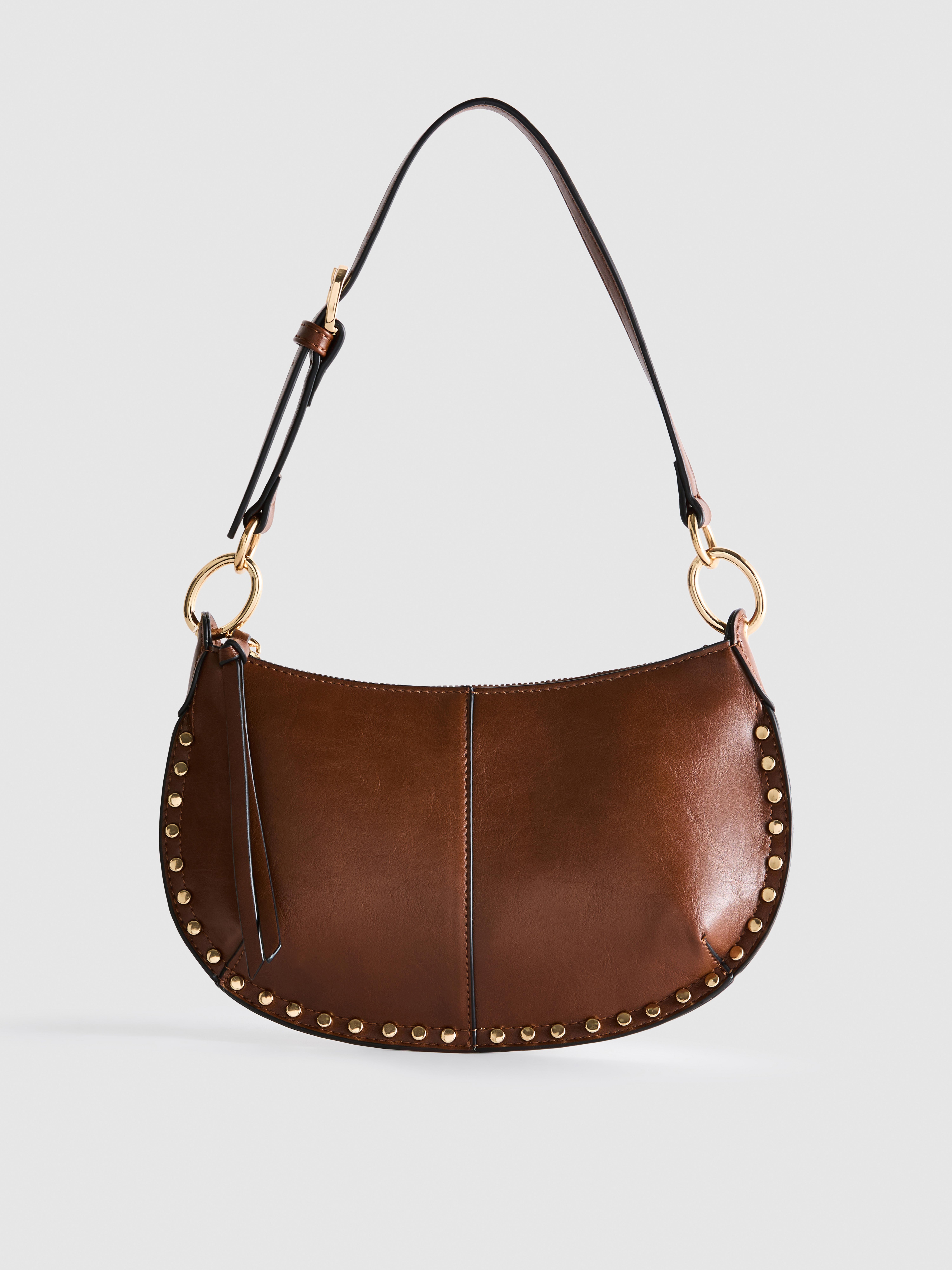 Paula Echevarría Faux Leather Studded Shoulder Bag