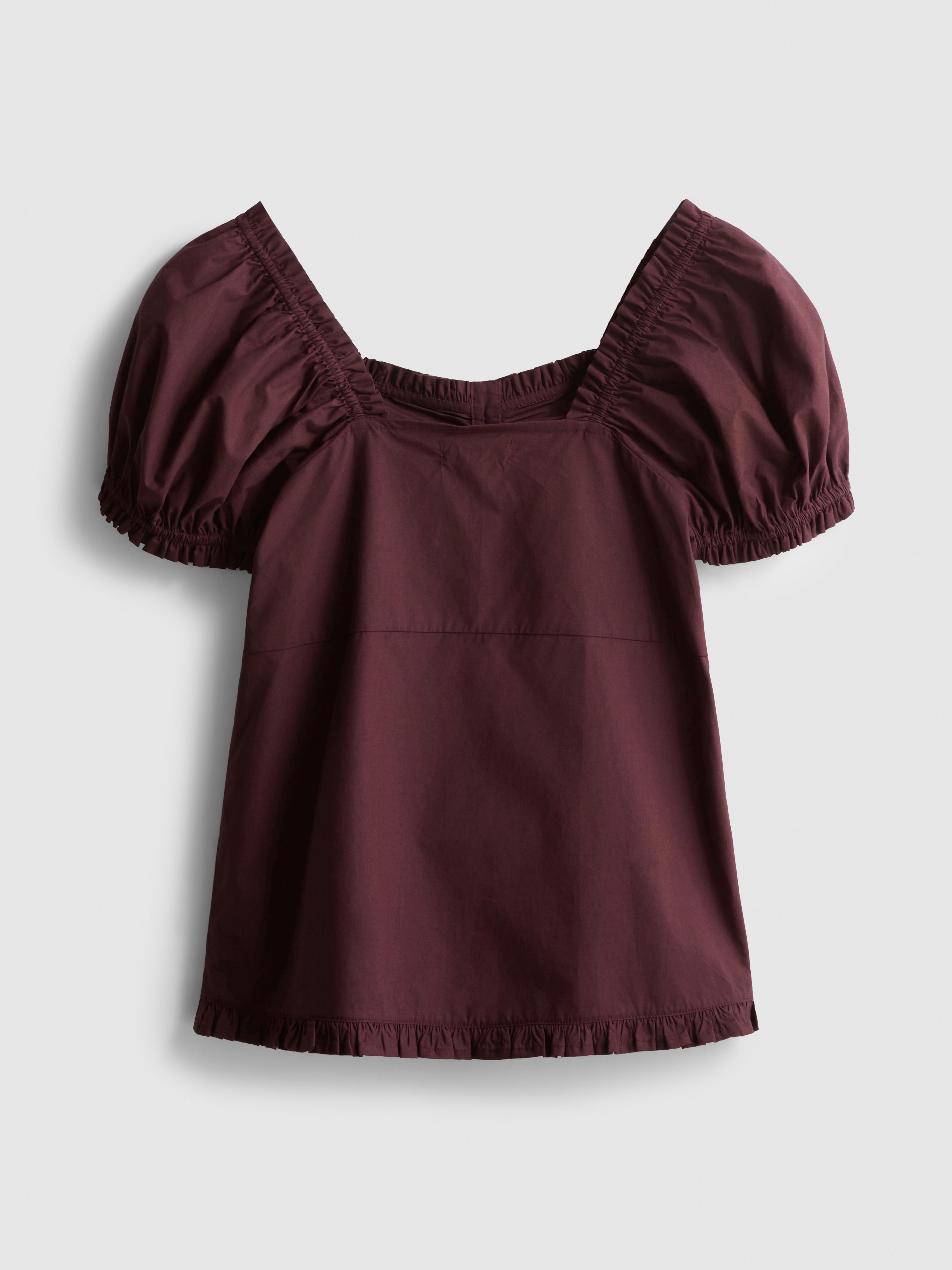7-15 jr | Blouse met pofmouwen