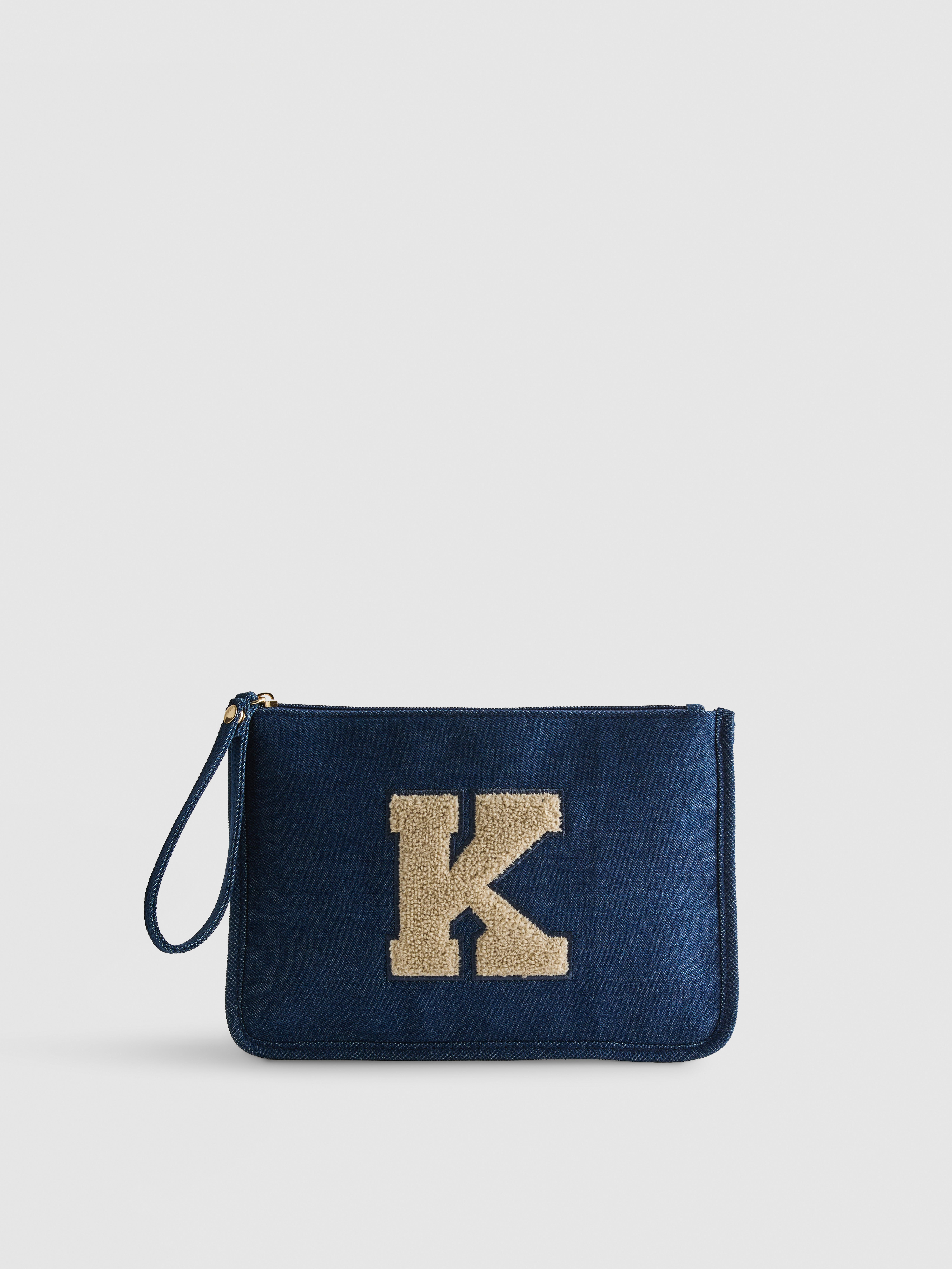 Initial Zip-Up Clutch Bag