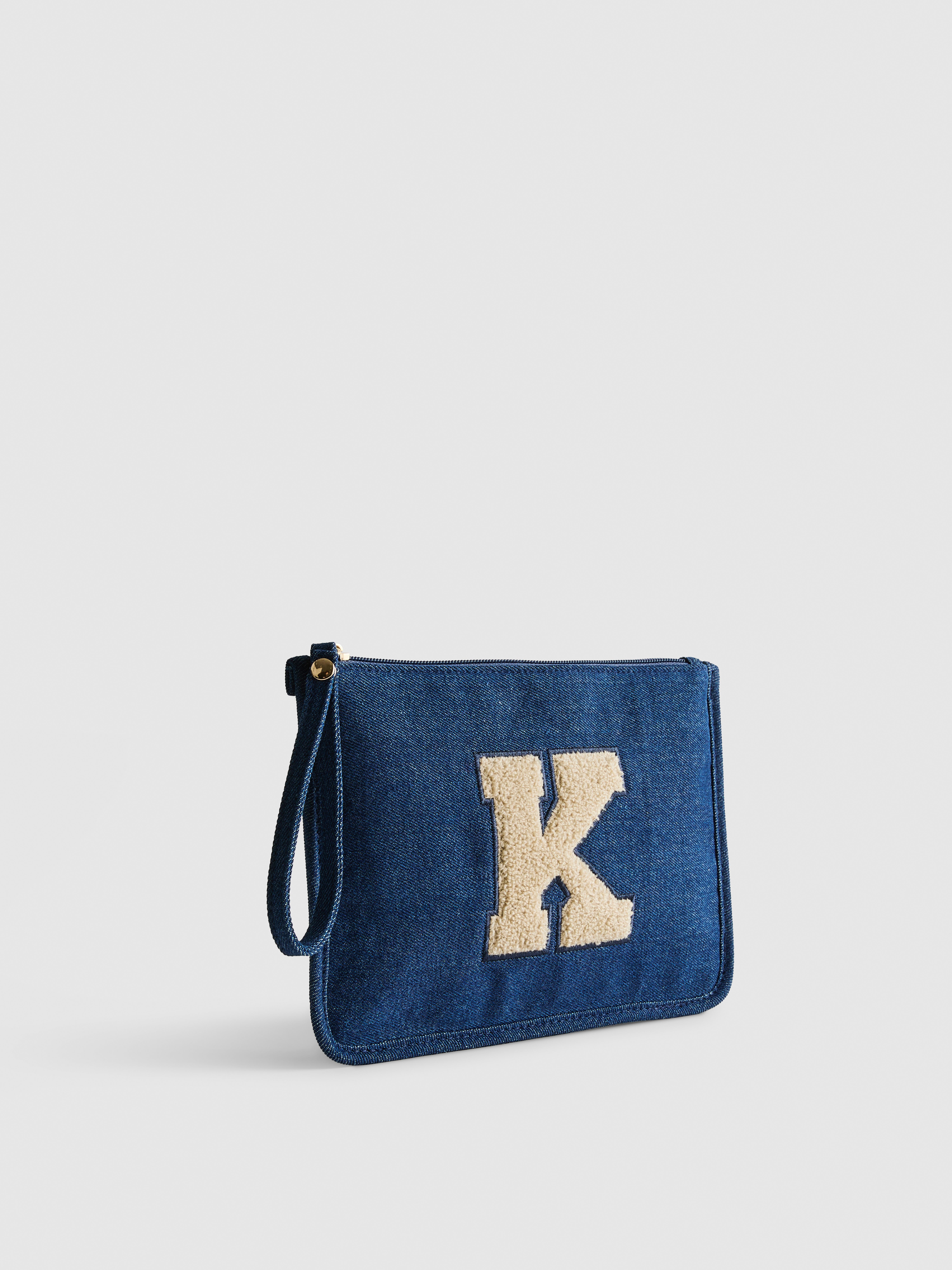 Initial Zip-Up Clutch Bag