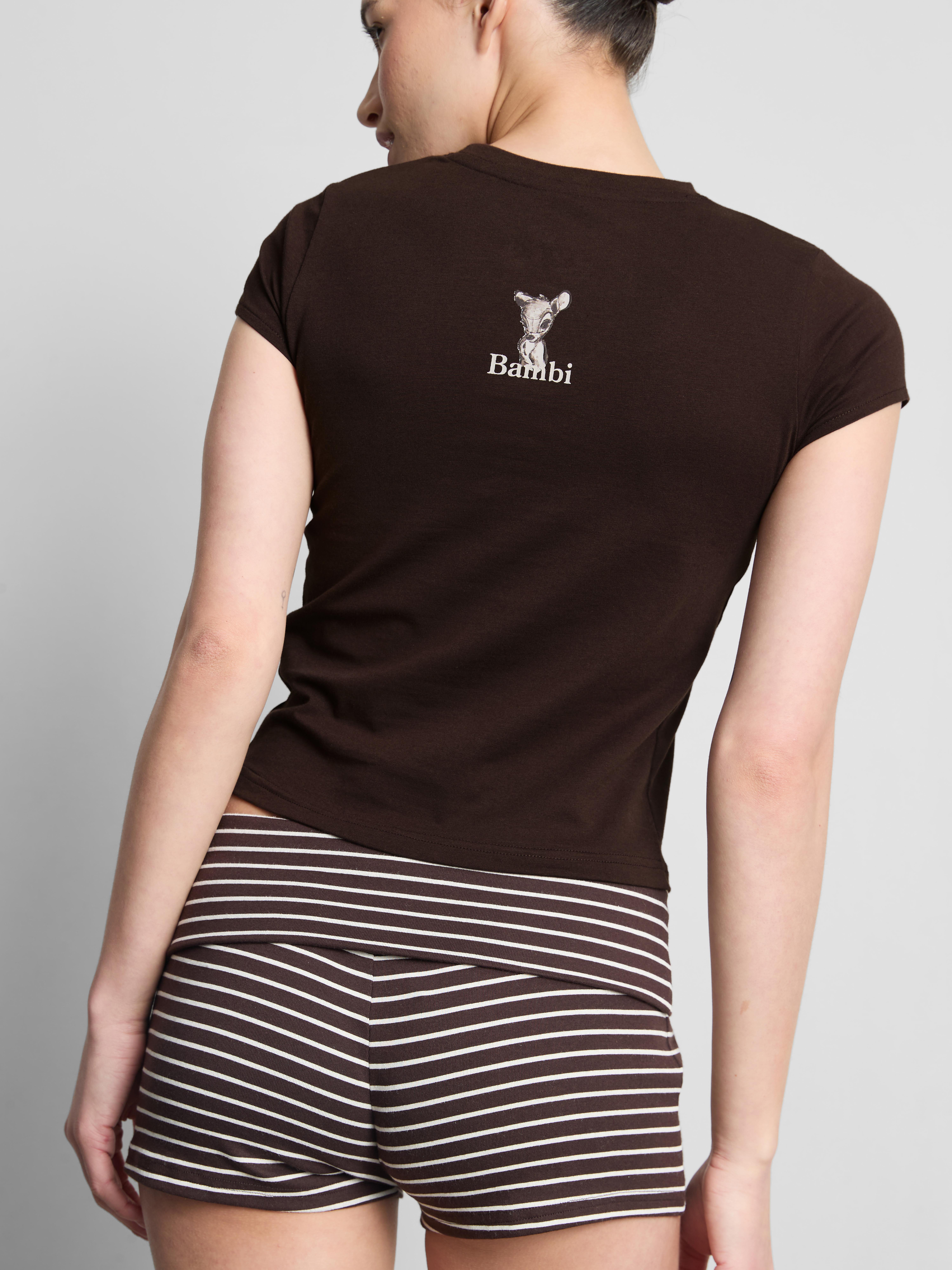 Disney's Bambi Cropped Graphic Pajama Top
