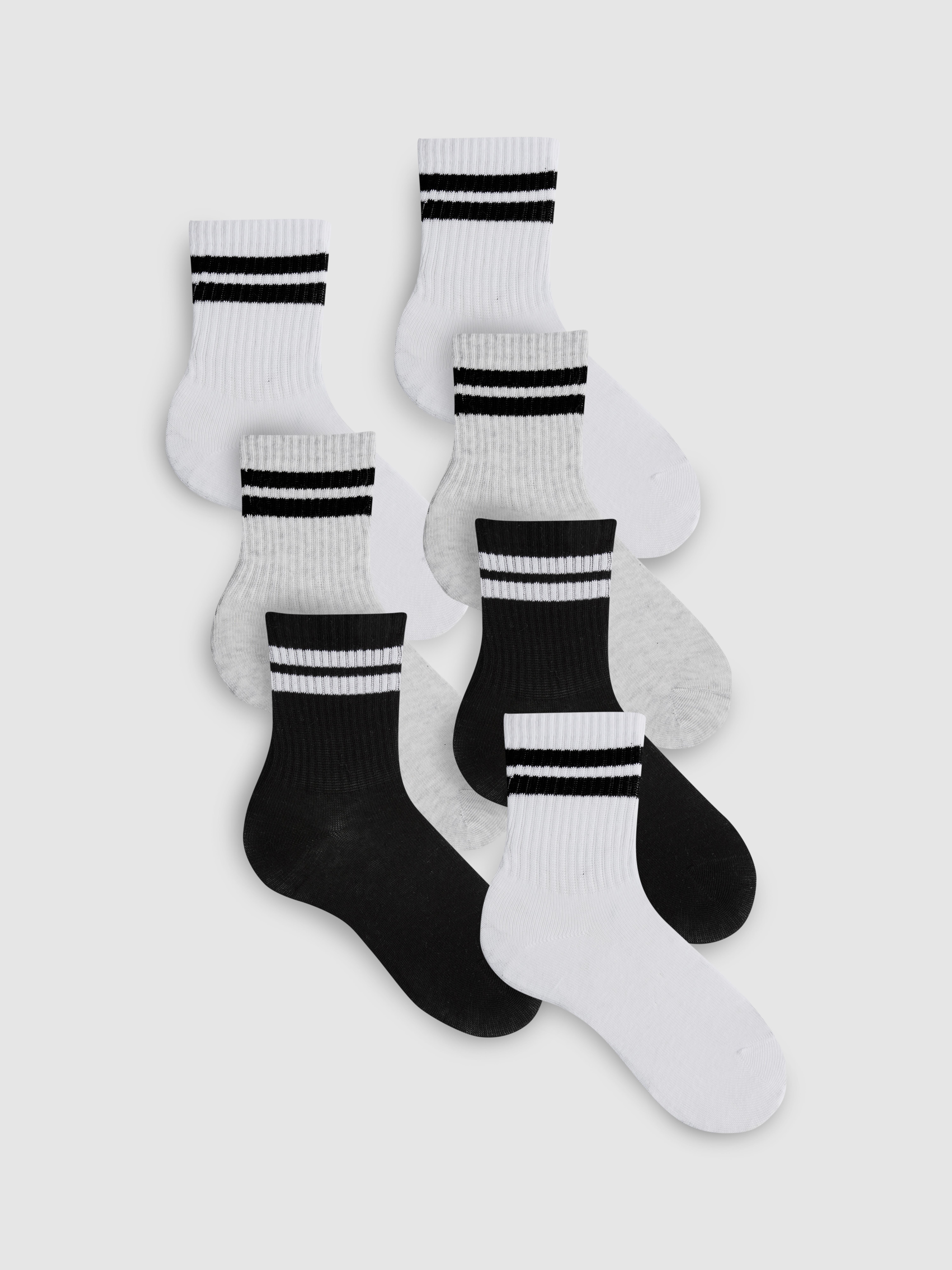 7pk Ribbed Sports Socks
