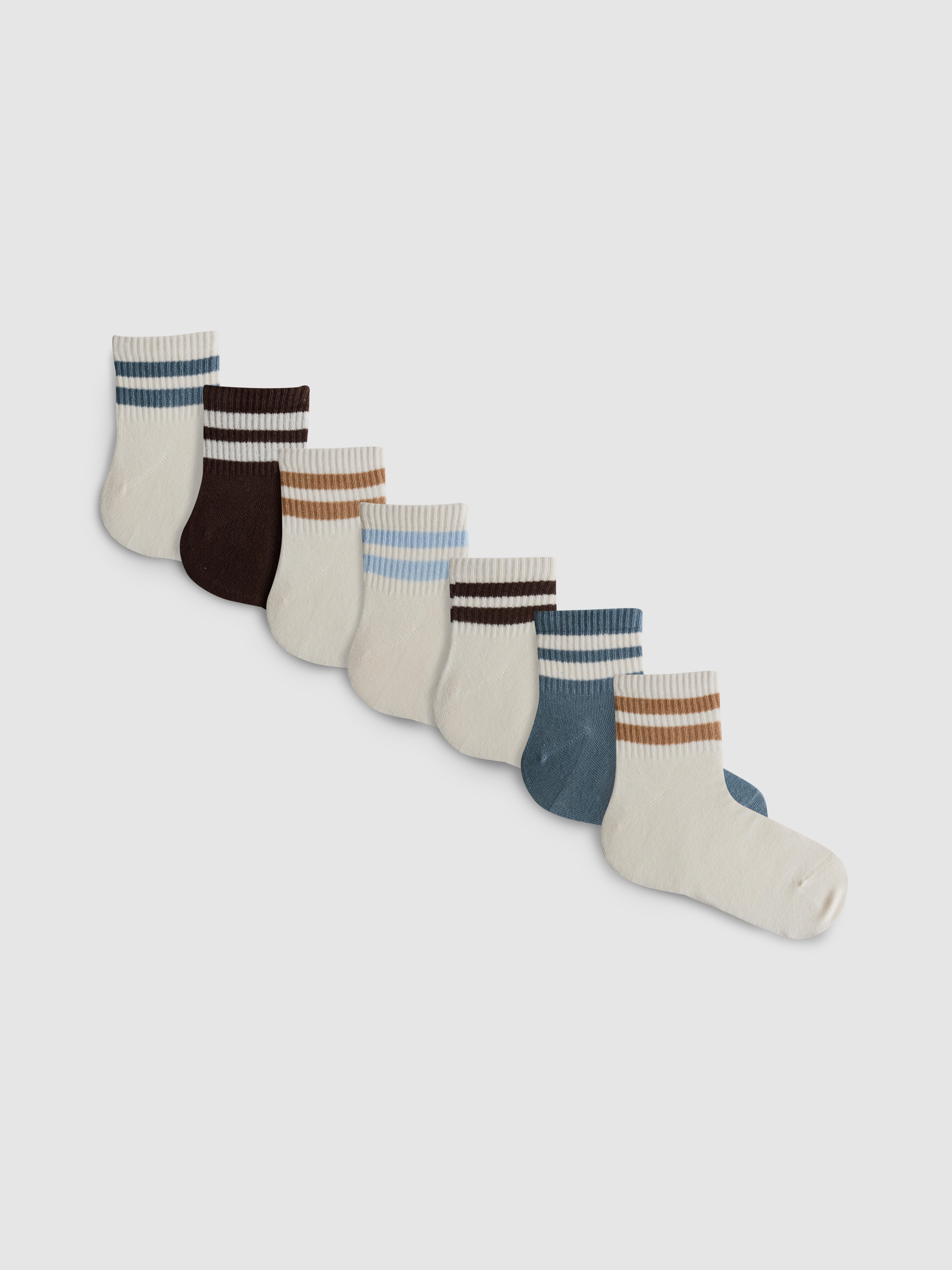 Lot de 7 paires de chaussettes côtelées en coton